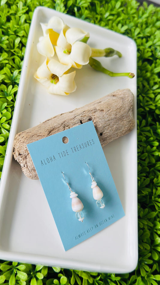 Sterling Silver Stacked Cone Shell Earrings