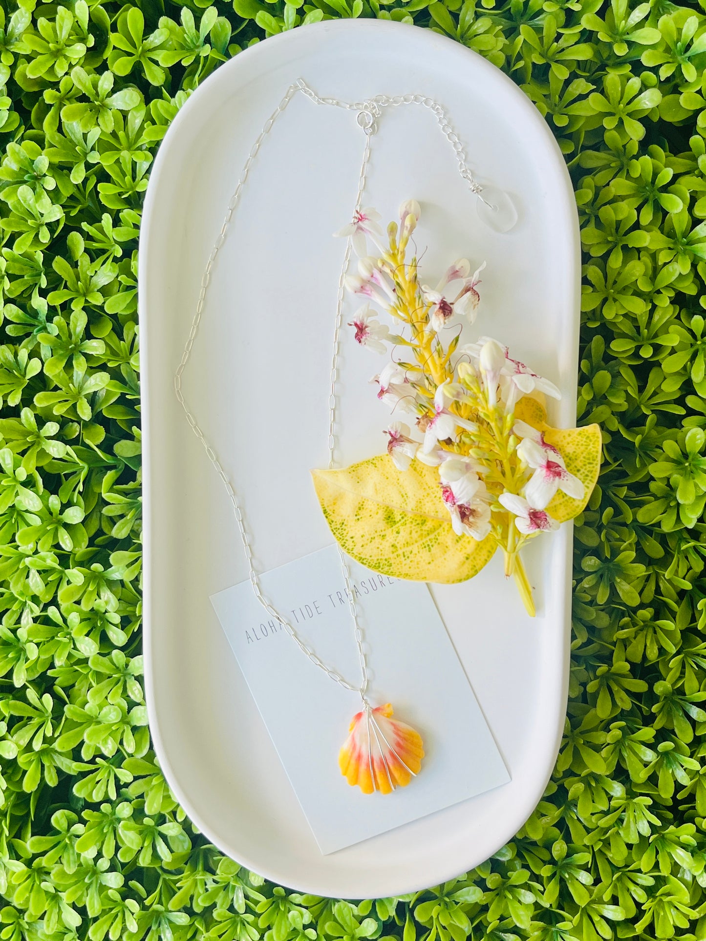 Sterling SIlver Sunrise Shell Necklace 14”