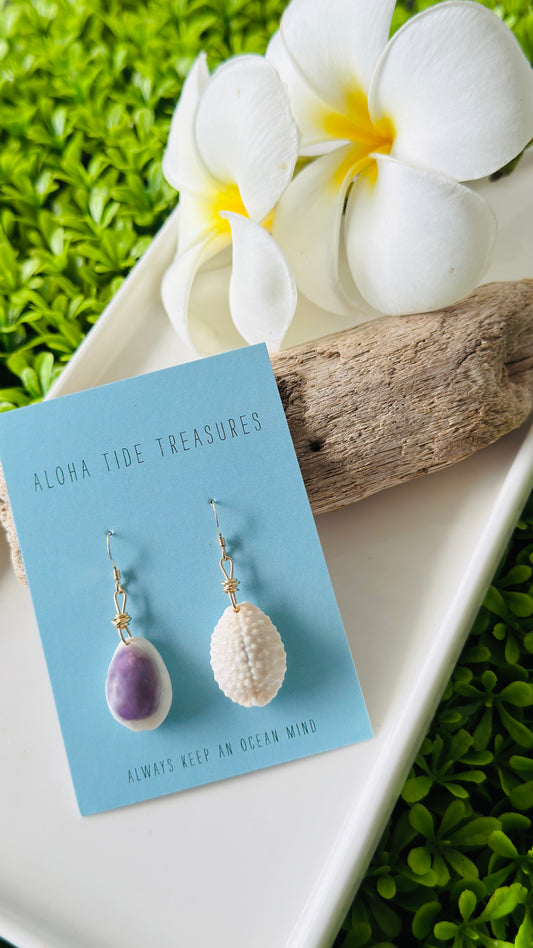 14K GF ‘Mismatched’ Cowrie Earrings - Mary