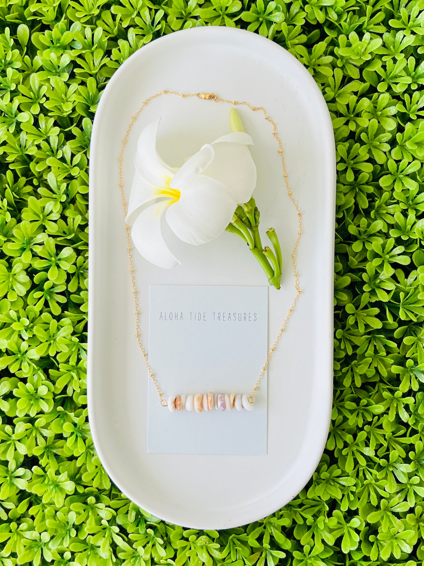 14K GF Dainty Puka Sand-Bar Necklace 16”