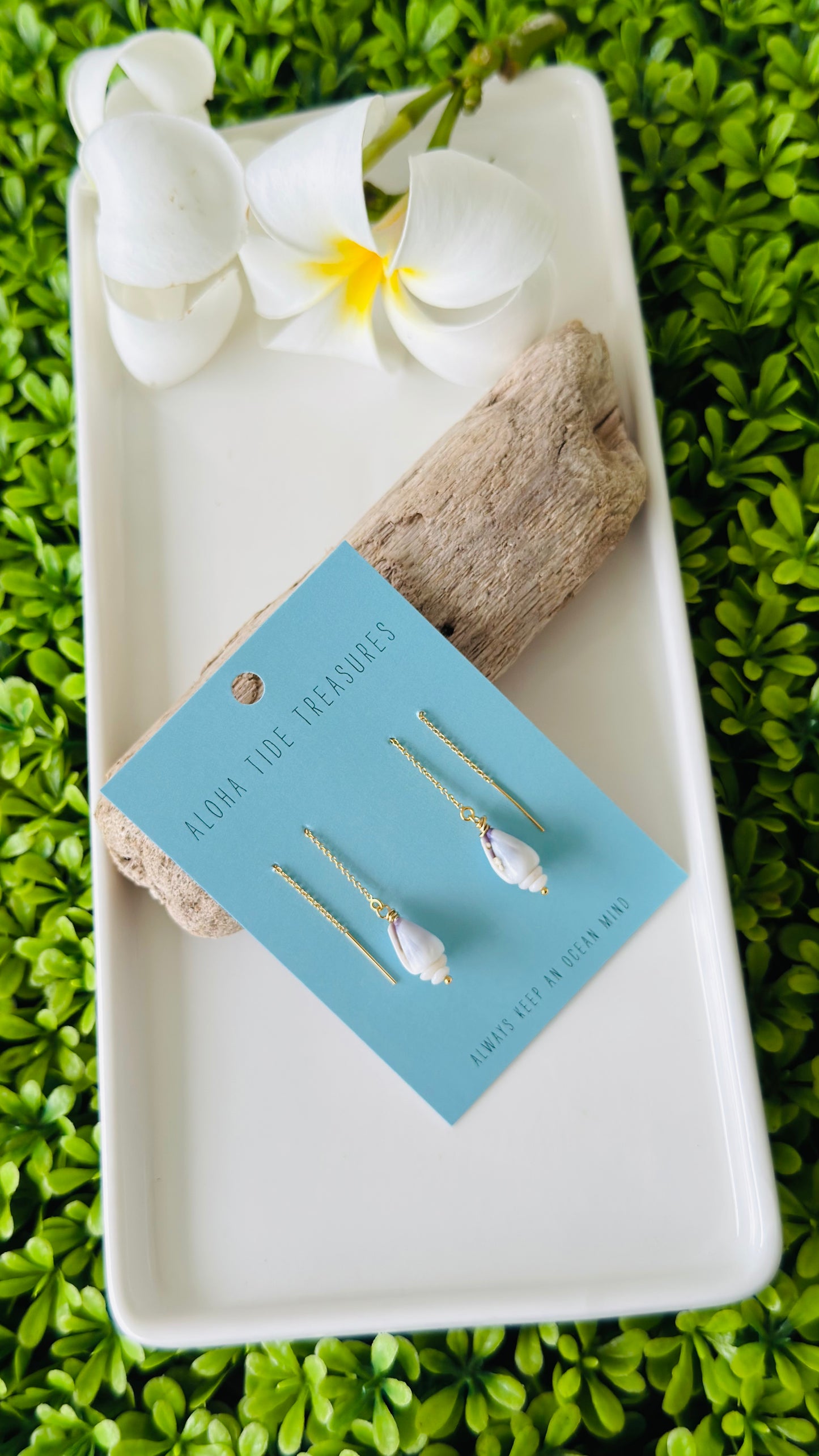 14K GF Cone/Puka Threader Earrings