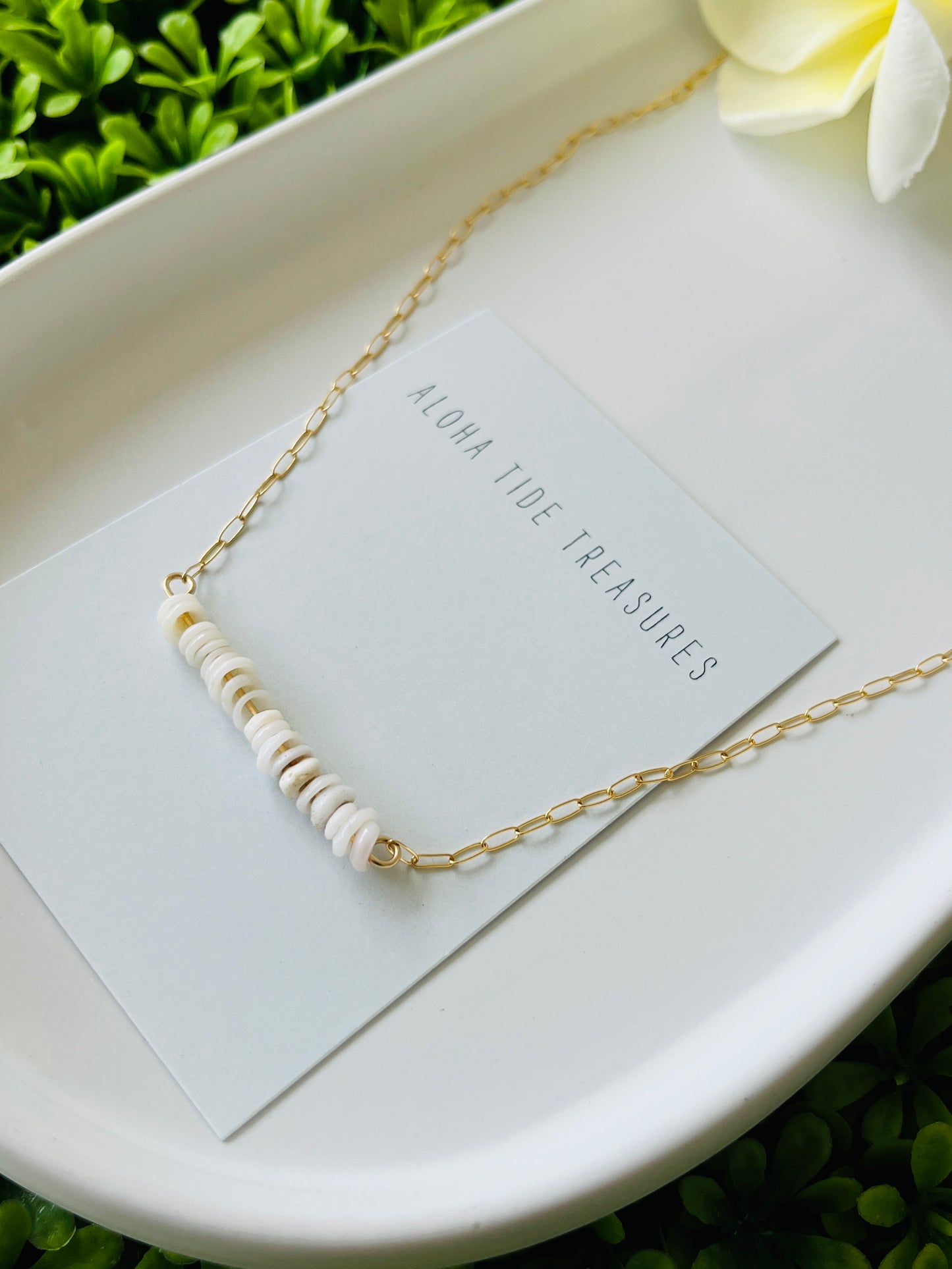 14K GF Extra Dainty Puka Sand-Bar Necklace 16”