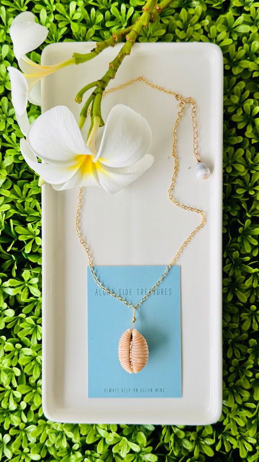 14K GF Cowrie Shell Necklace 16”