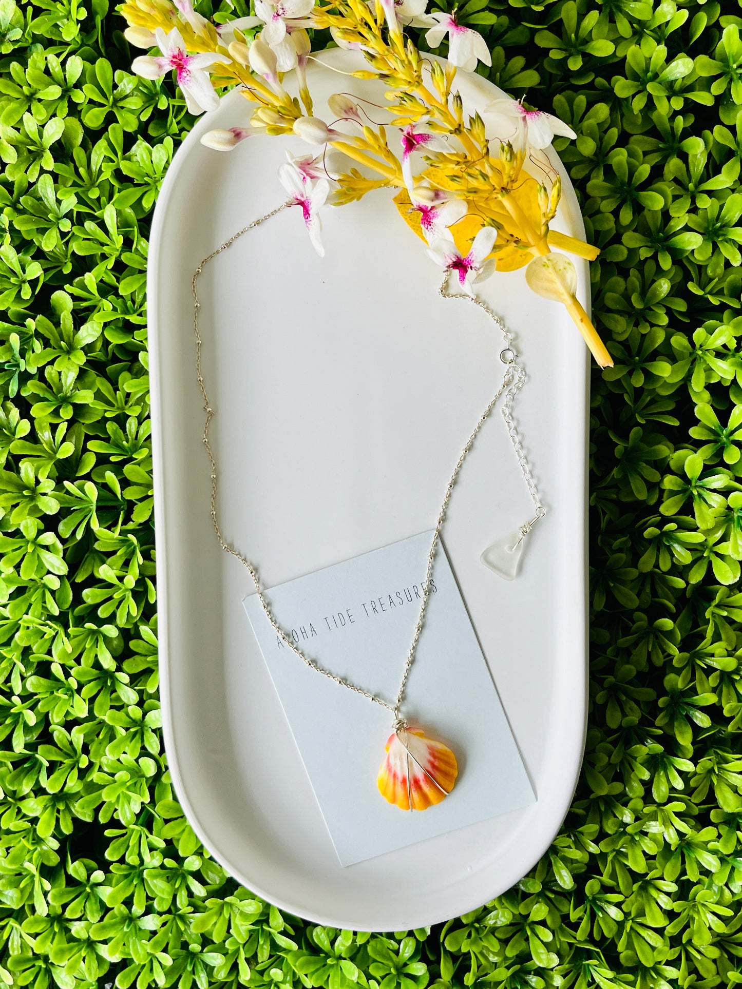 Sterling Silver Sunrise Shell Necklace 16”