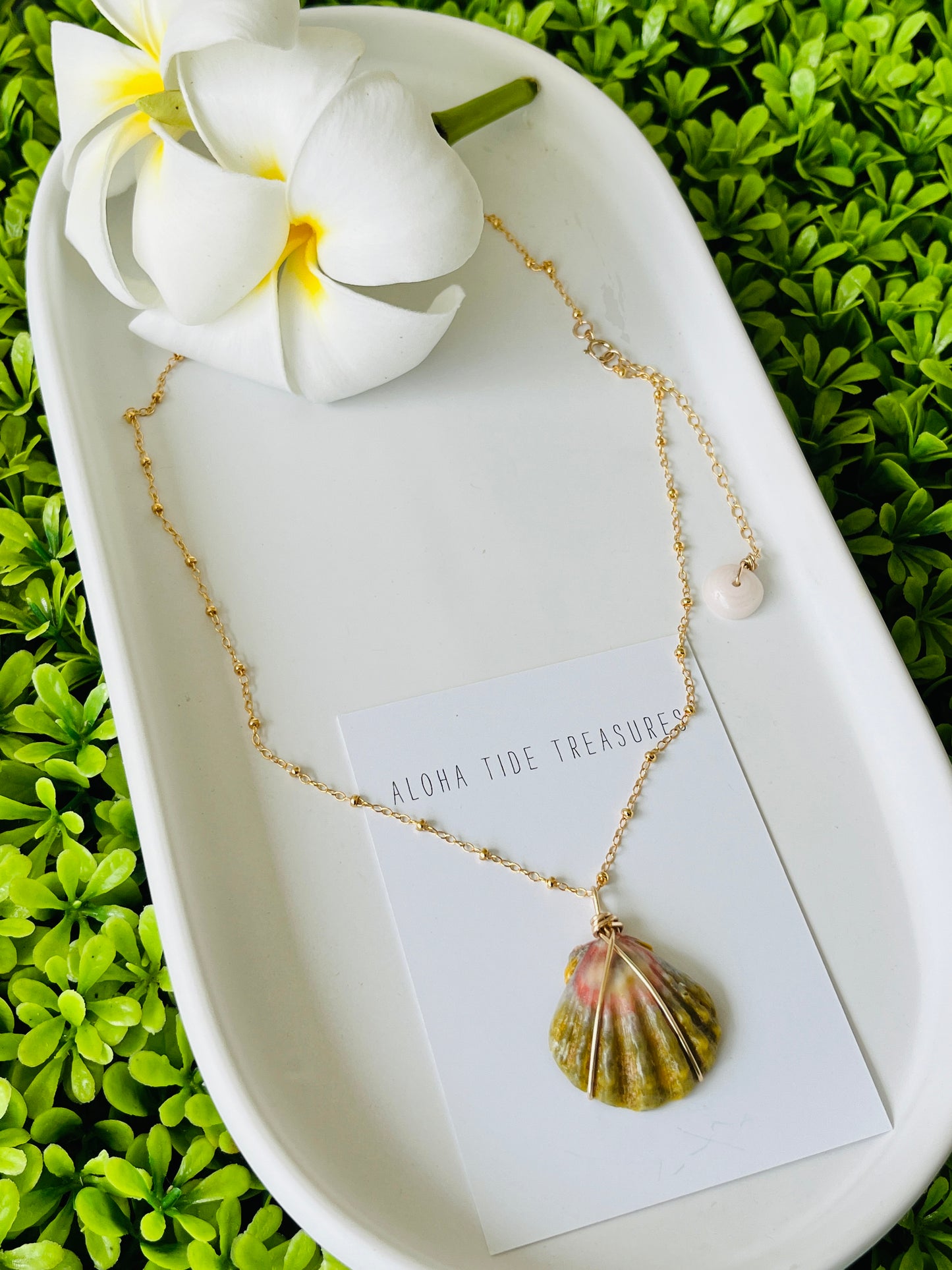 14K GF Moonrise Shell Necklace 16”