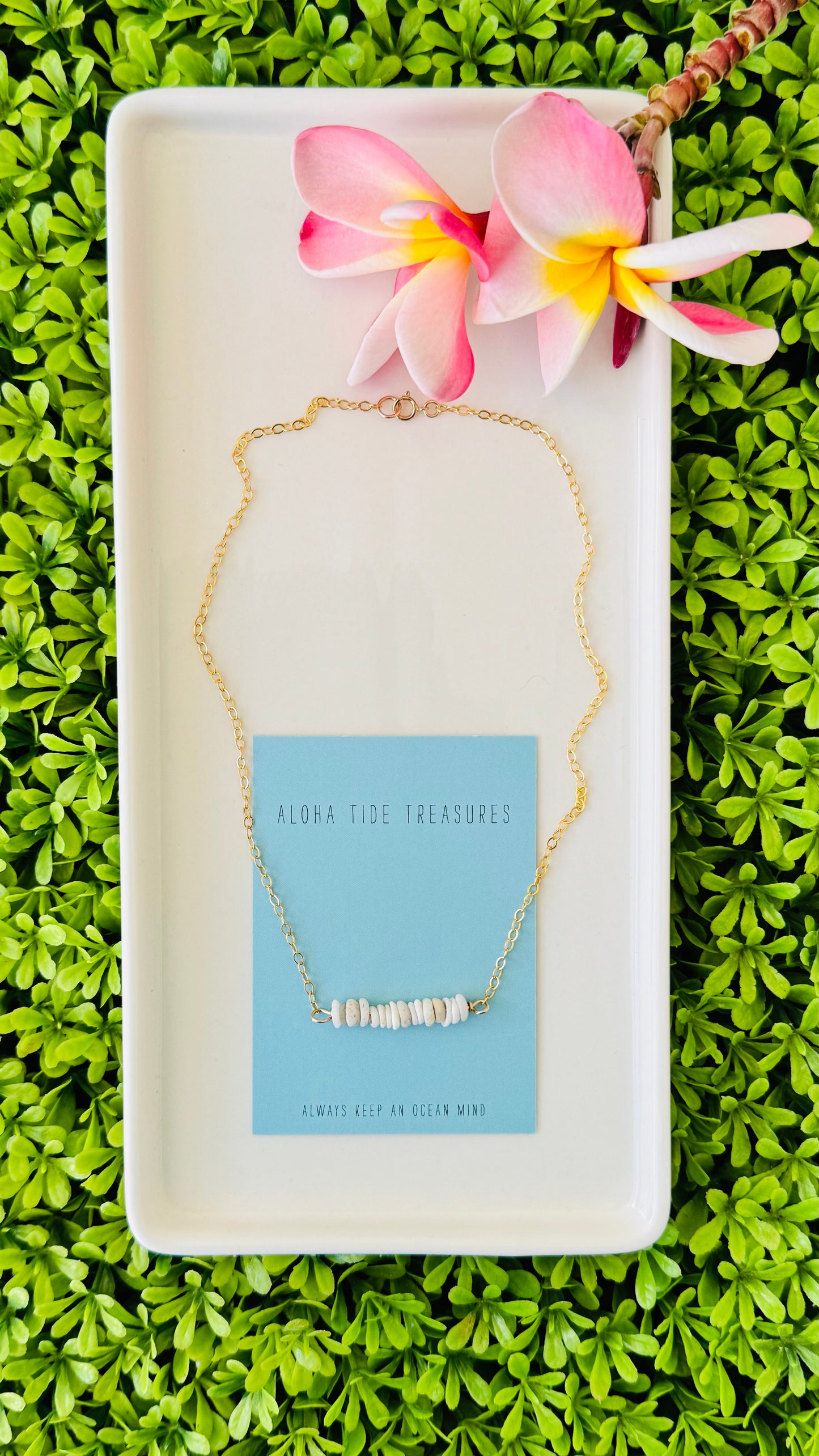 14K GF Dainty Puka Sand-Bar Necklace 16”