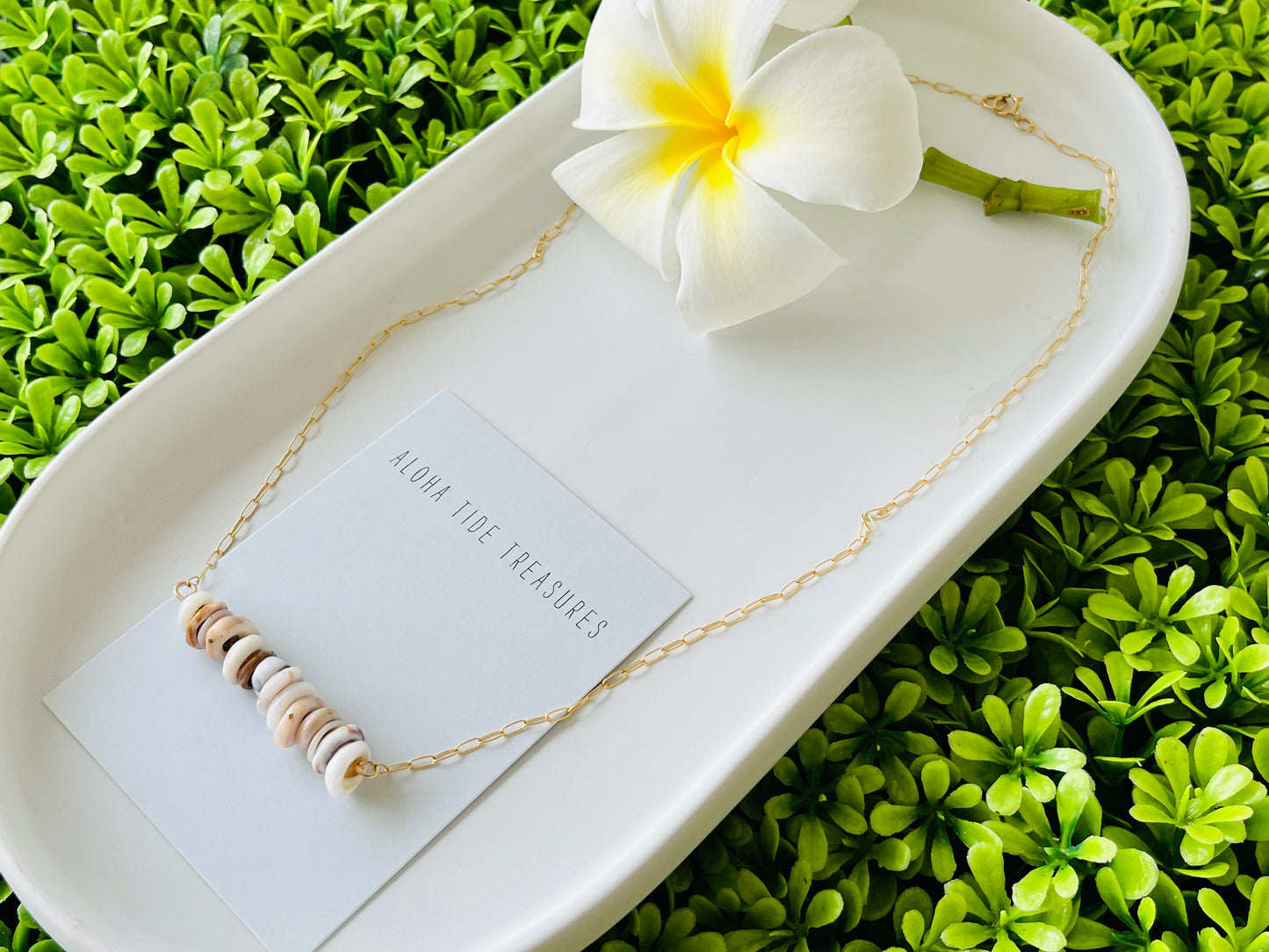 14K GF Dainty Puka Sand-Bar Necklace 18”