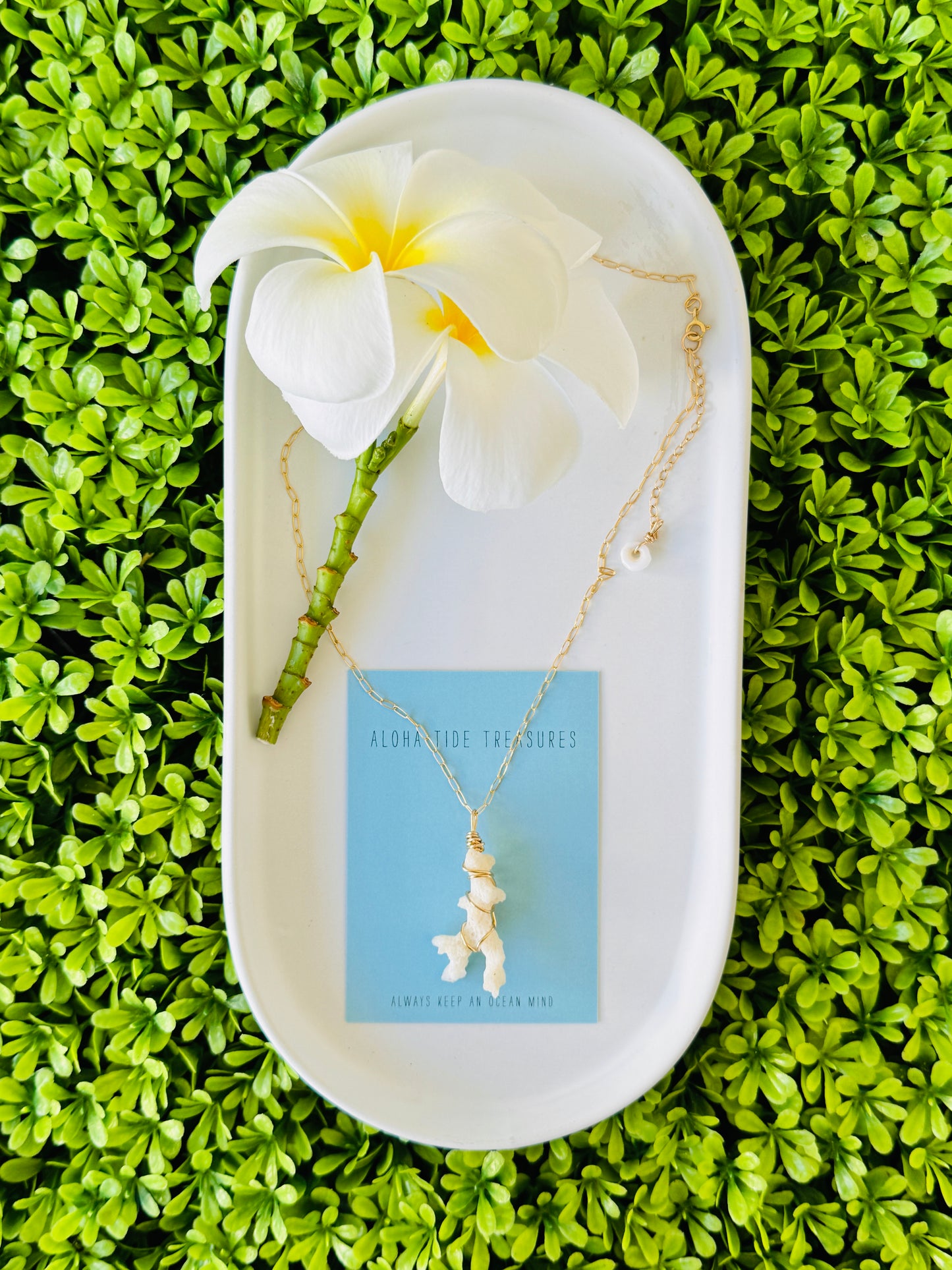 14K GF White Coral Necklace 18”