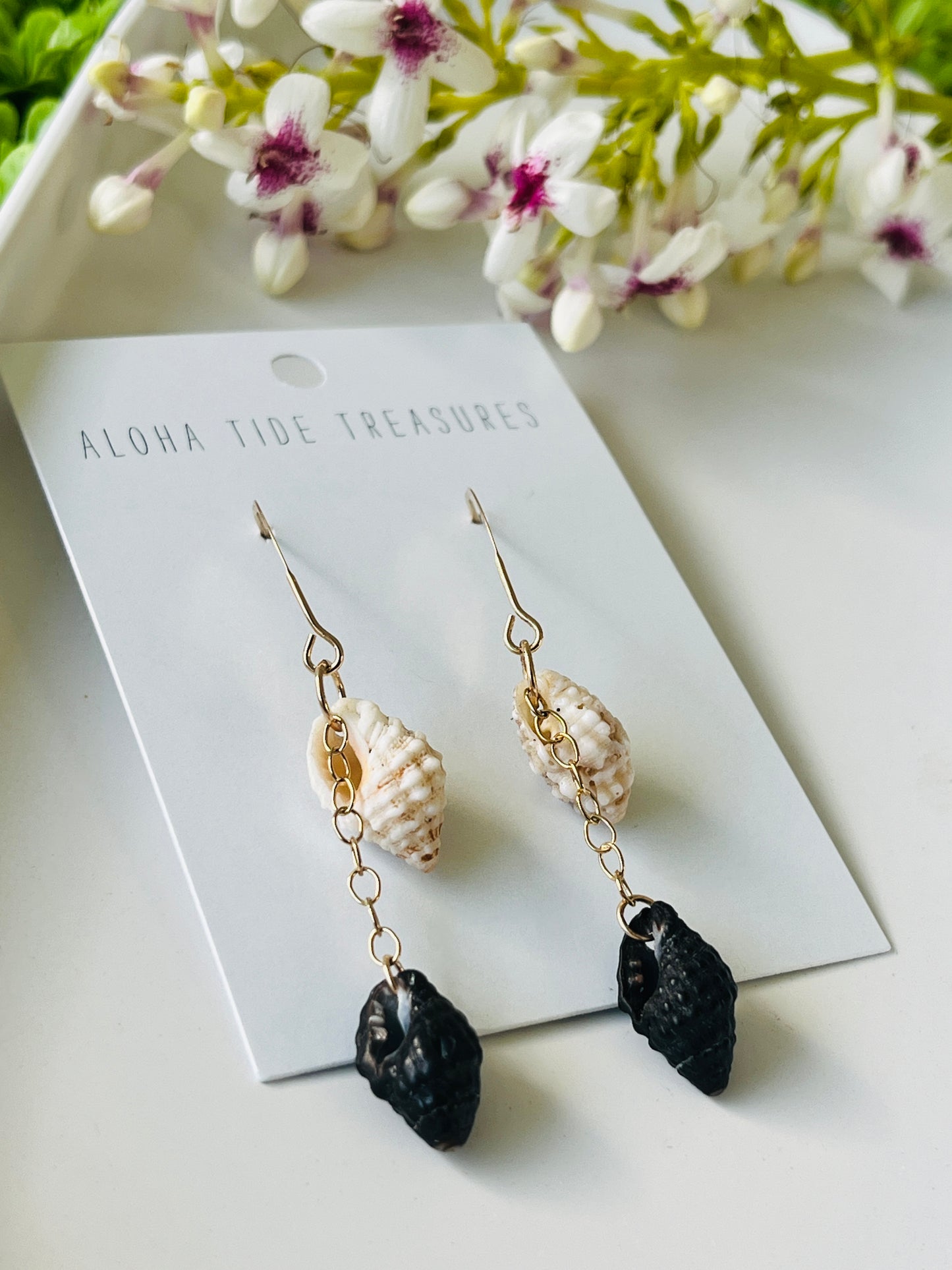 14K GF Dangly Shell Earrings