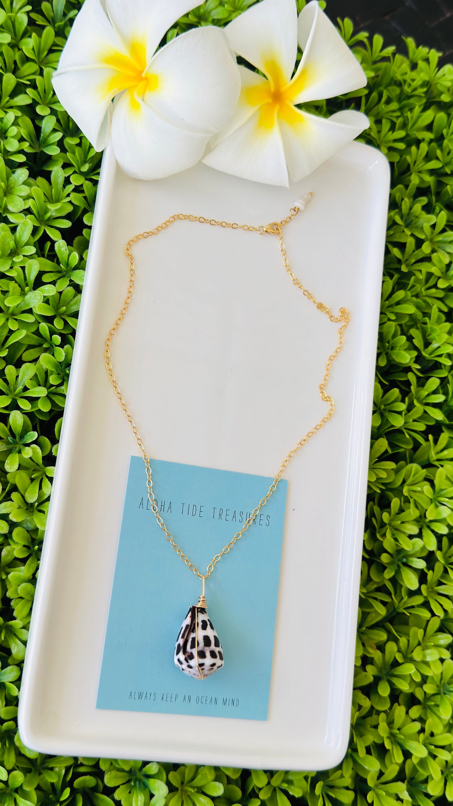 14K GF Hebrew Shell Necklace 16”