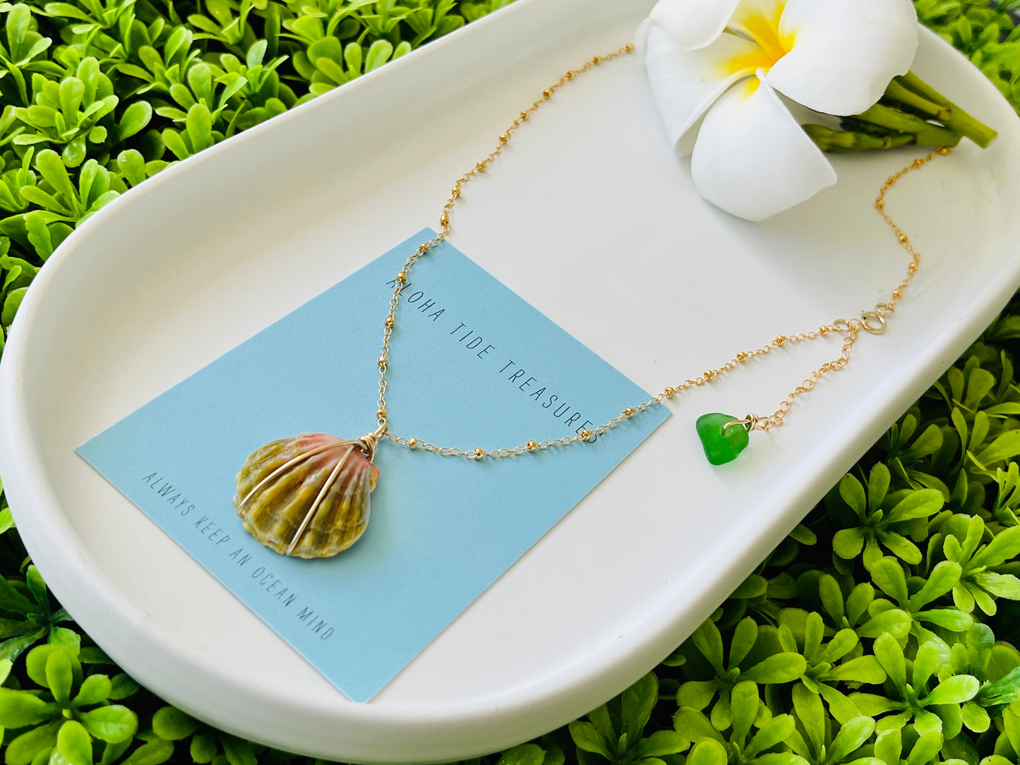 14K GF Moonrise Shell Necklace 18”