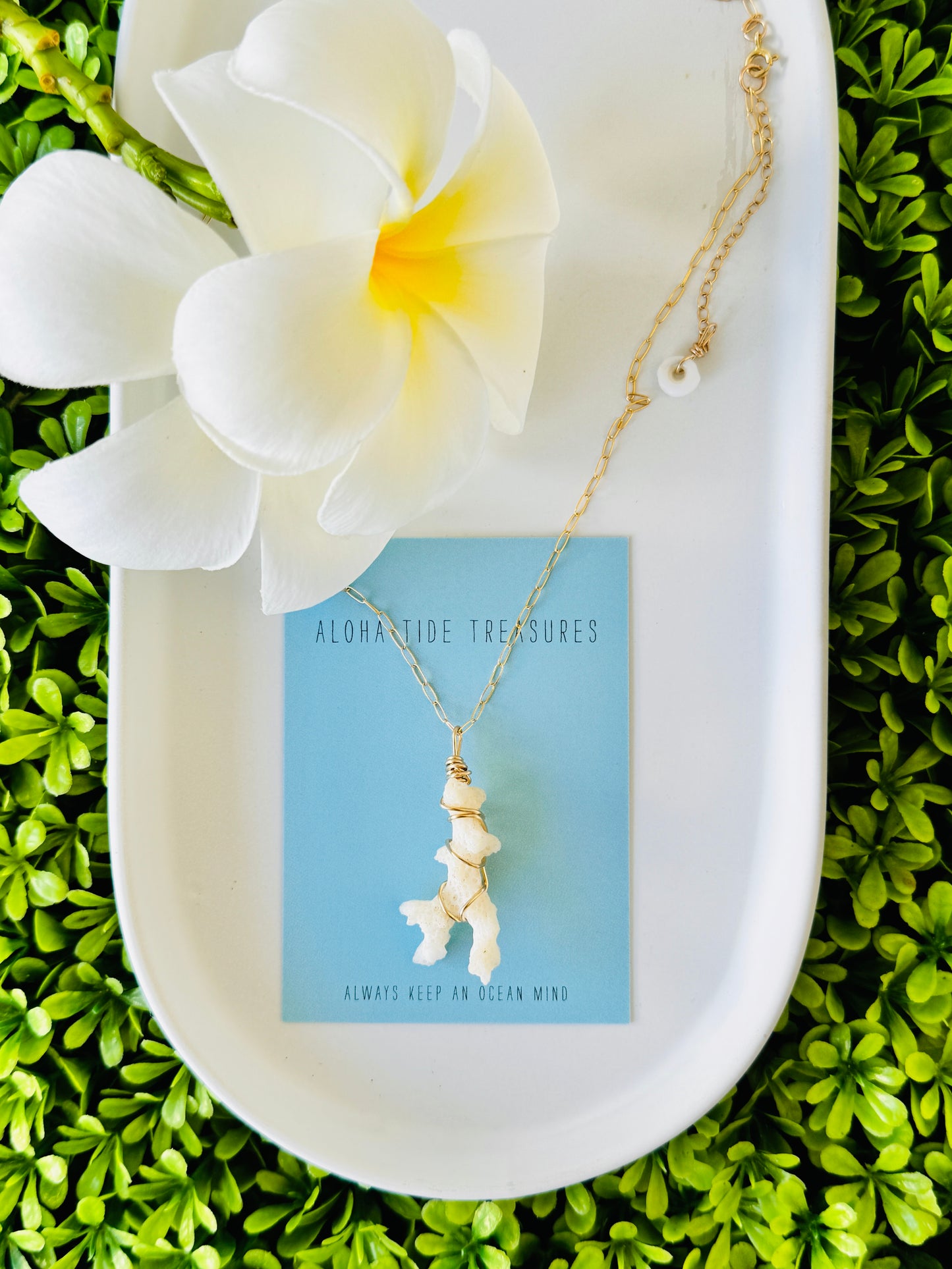 14K GF White Coral Necklace 18”