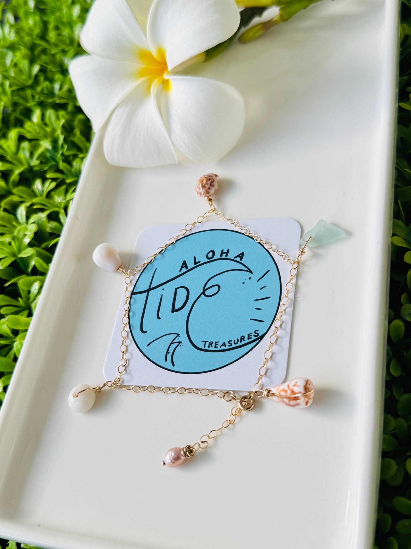 14K GF Hawaiian Shell Anklet 10” - Katie