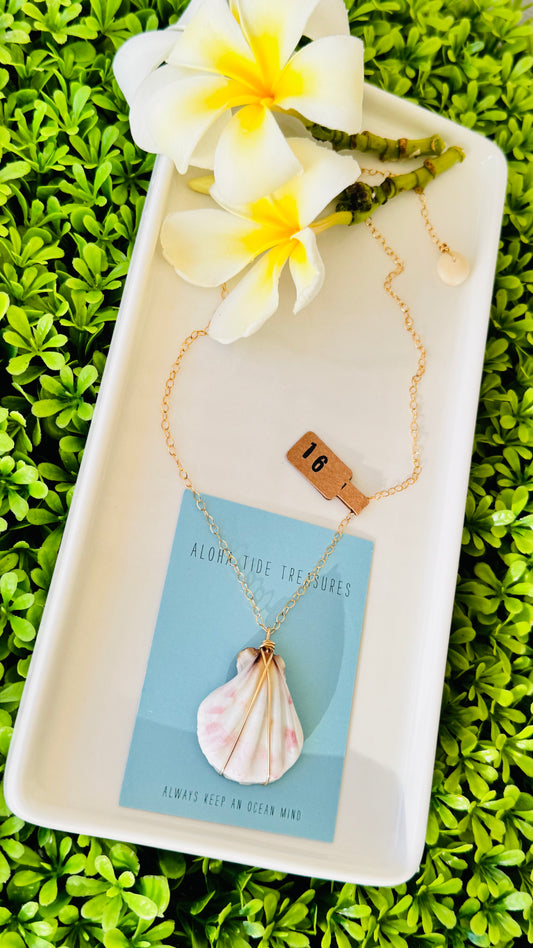 14K GF Scallop Shell Necklace 16”