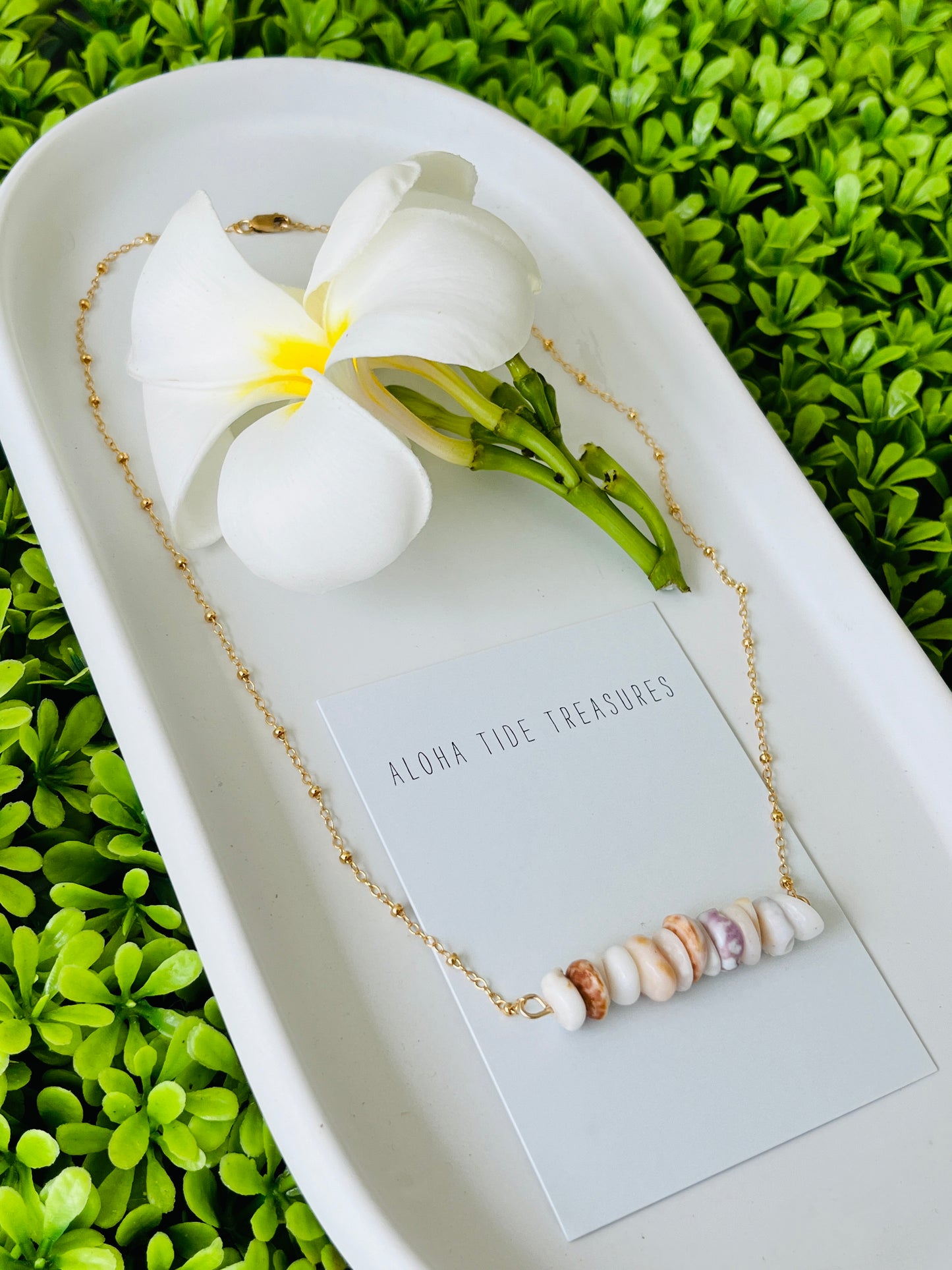 14K GF Dainty Puka Sand-Bar Necklace 16”