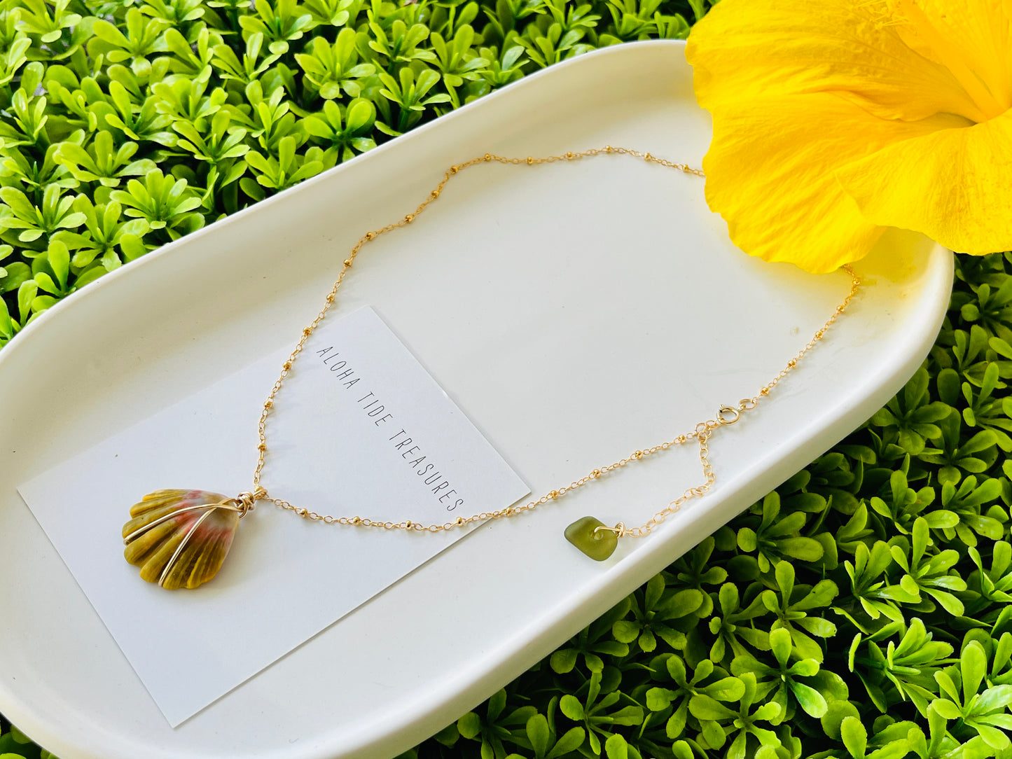 14K GF Moonrise Shell Necklace 16”