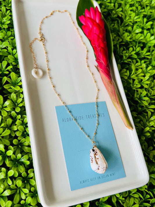 14K GF Flea Cone Shell Necklace 16”