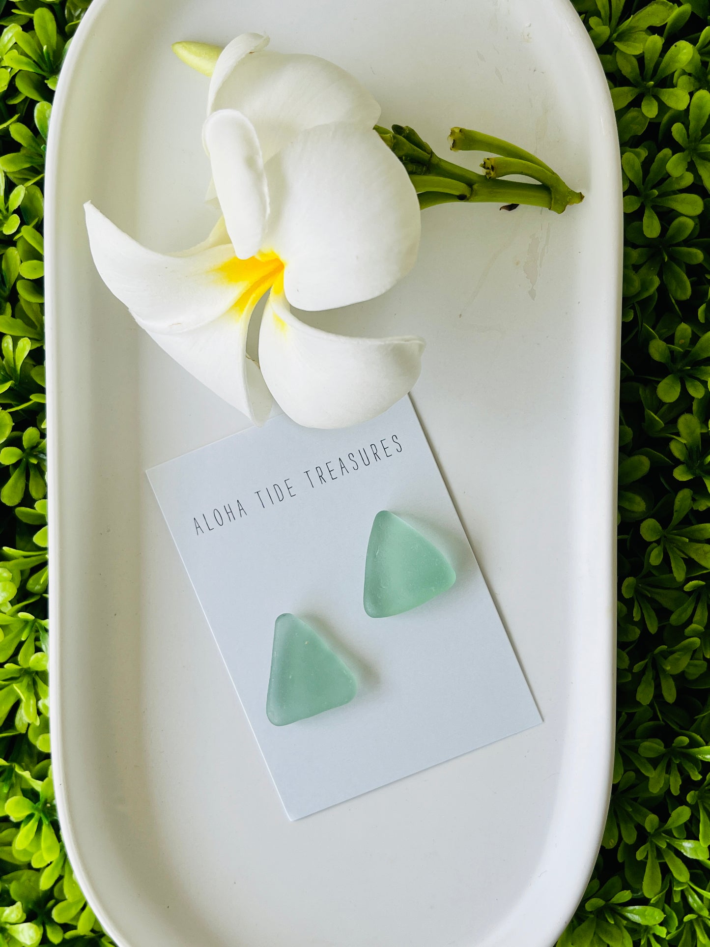 Sterling Silver Blue Sea Glass Earrings - Ashlee