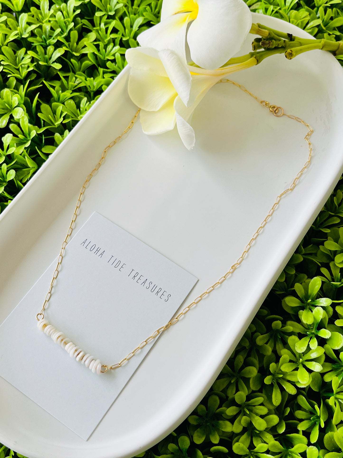 14K GF Extra Dainty Puka Sand-Bar Necklace 16”