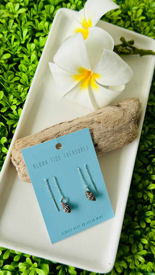 Sterling Silver Shell Threader Earrings