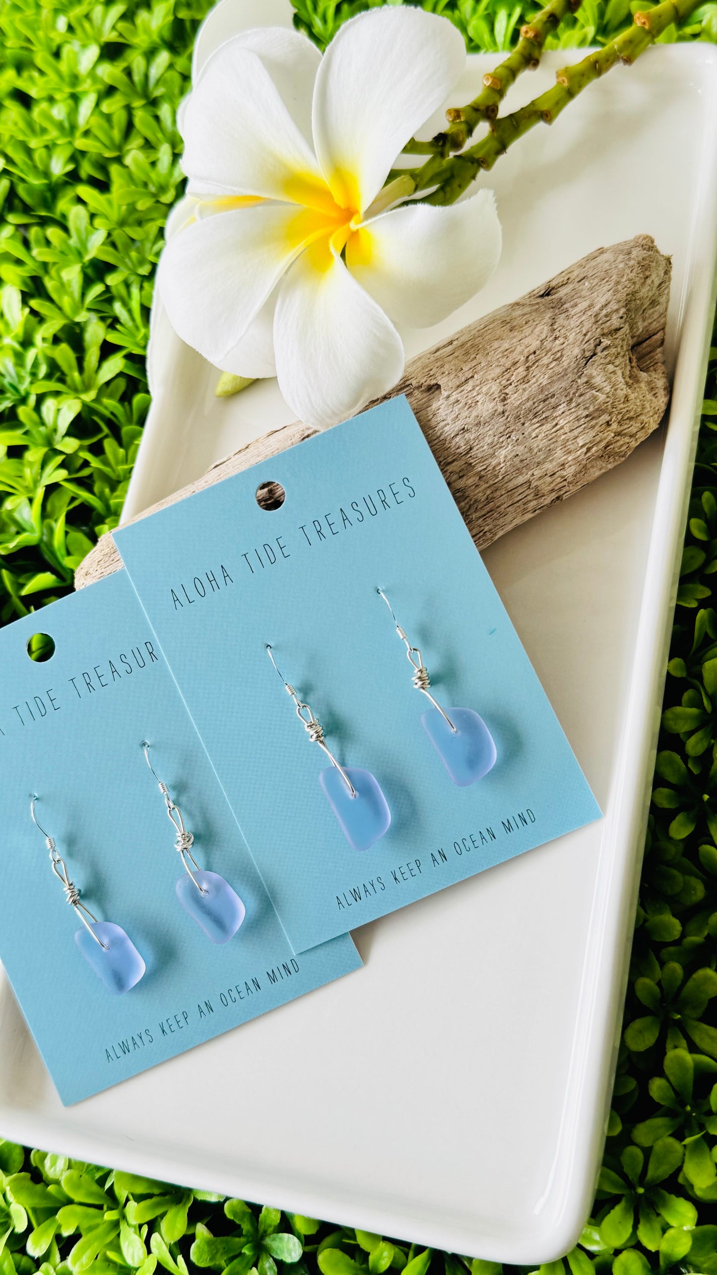 Sterling Purple Seaglass Earrings - Christina