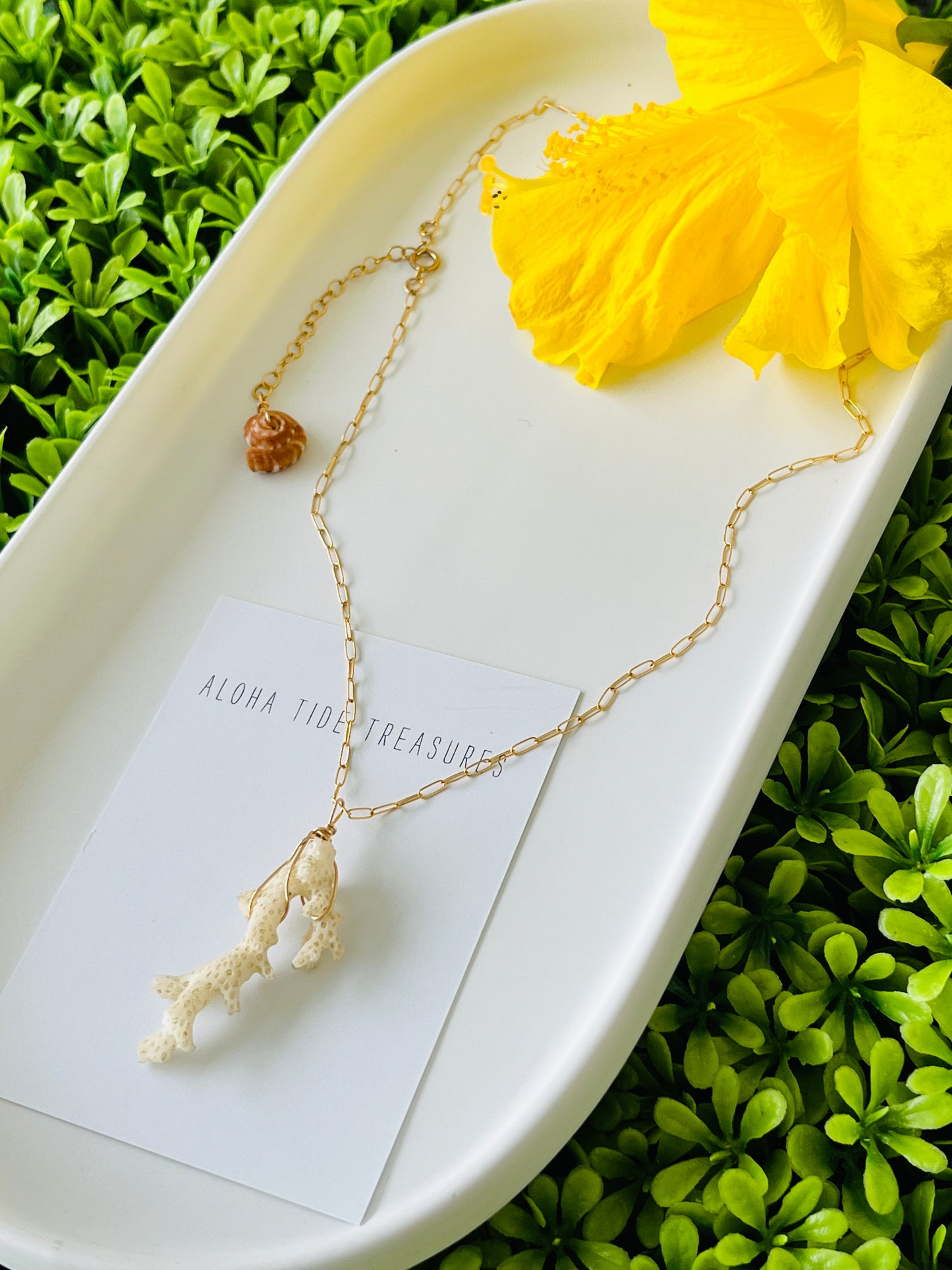 14K GF White Coral Necklace 18”