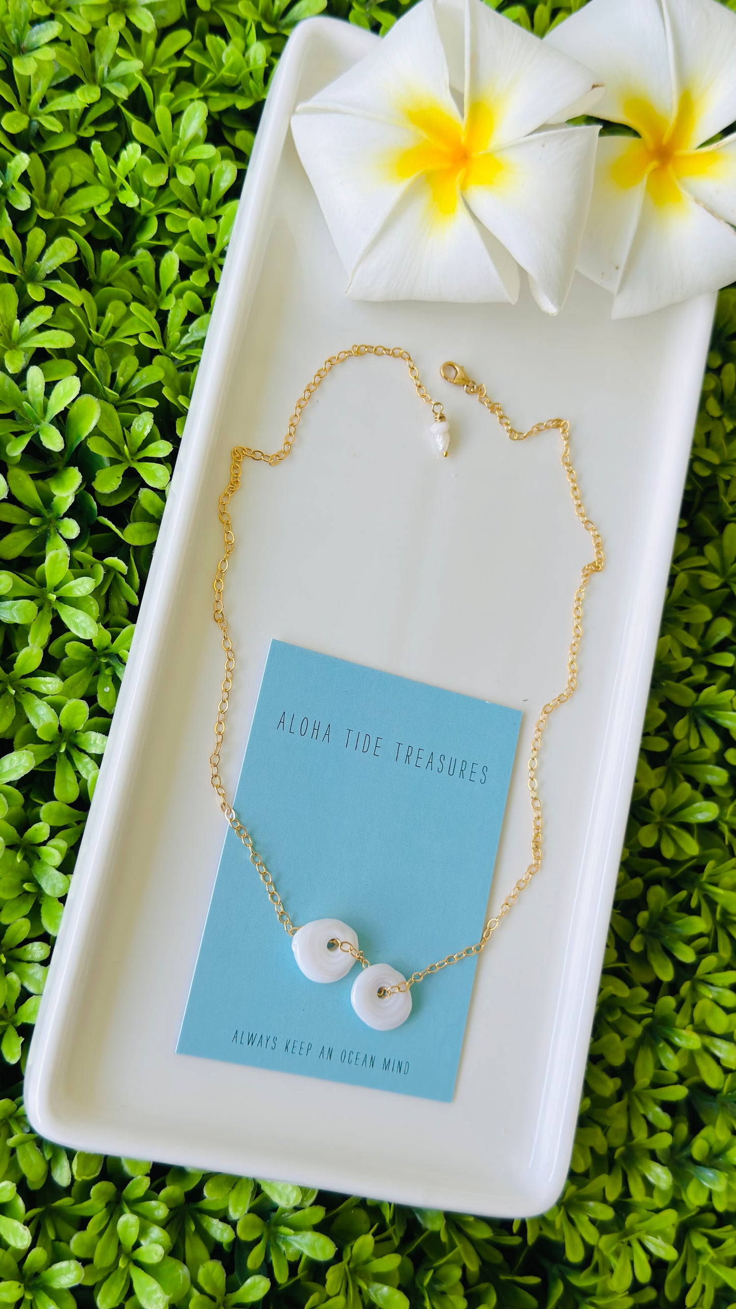 14K GF Floating Pukas Necklace 16”