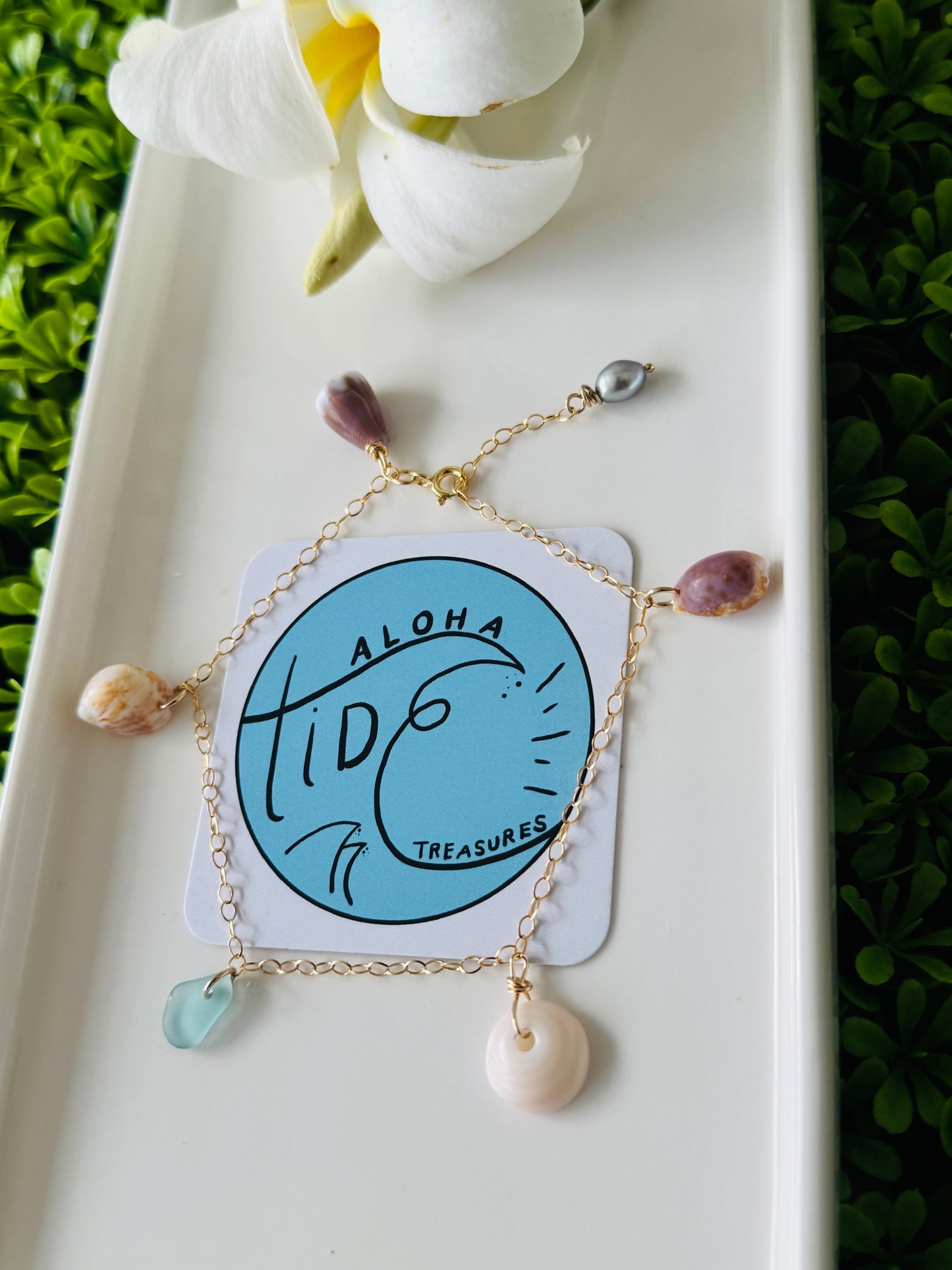 14K GF Hawaiian Shell Anklet 10” - Cully