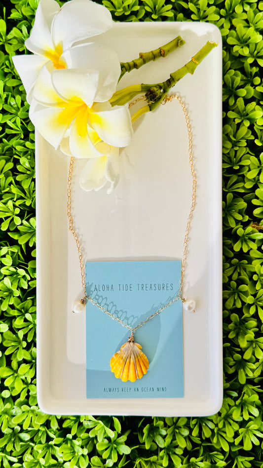 14K GF Sunrise Shell Necklace 16”