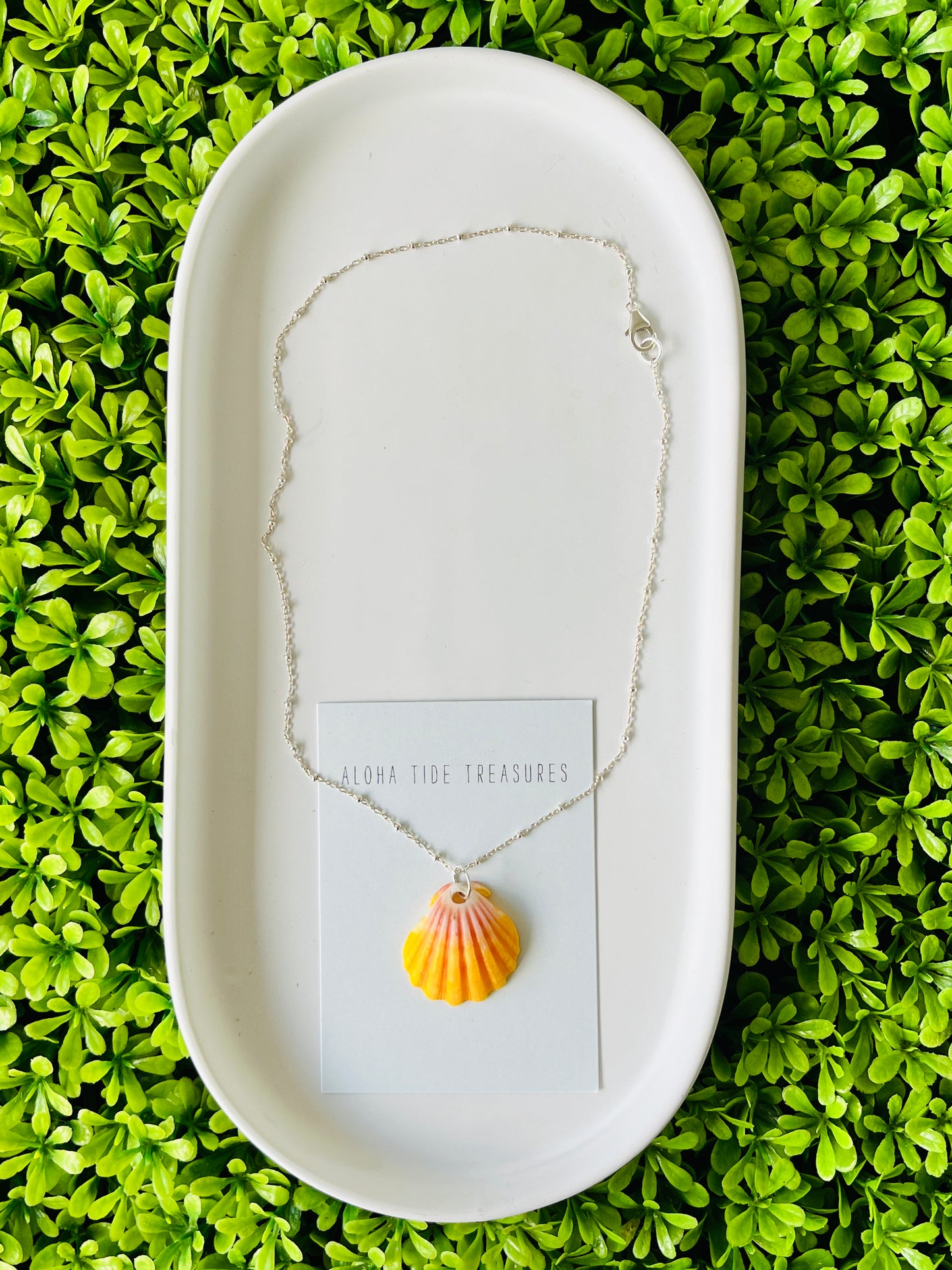 Sterling Silver Sunrise Shell Necklace 16”