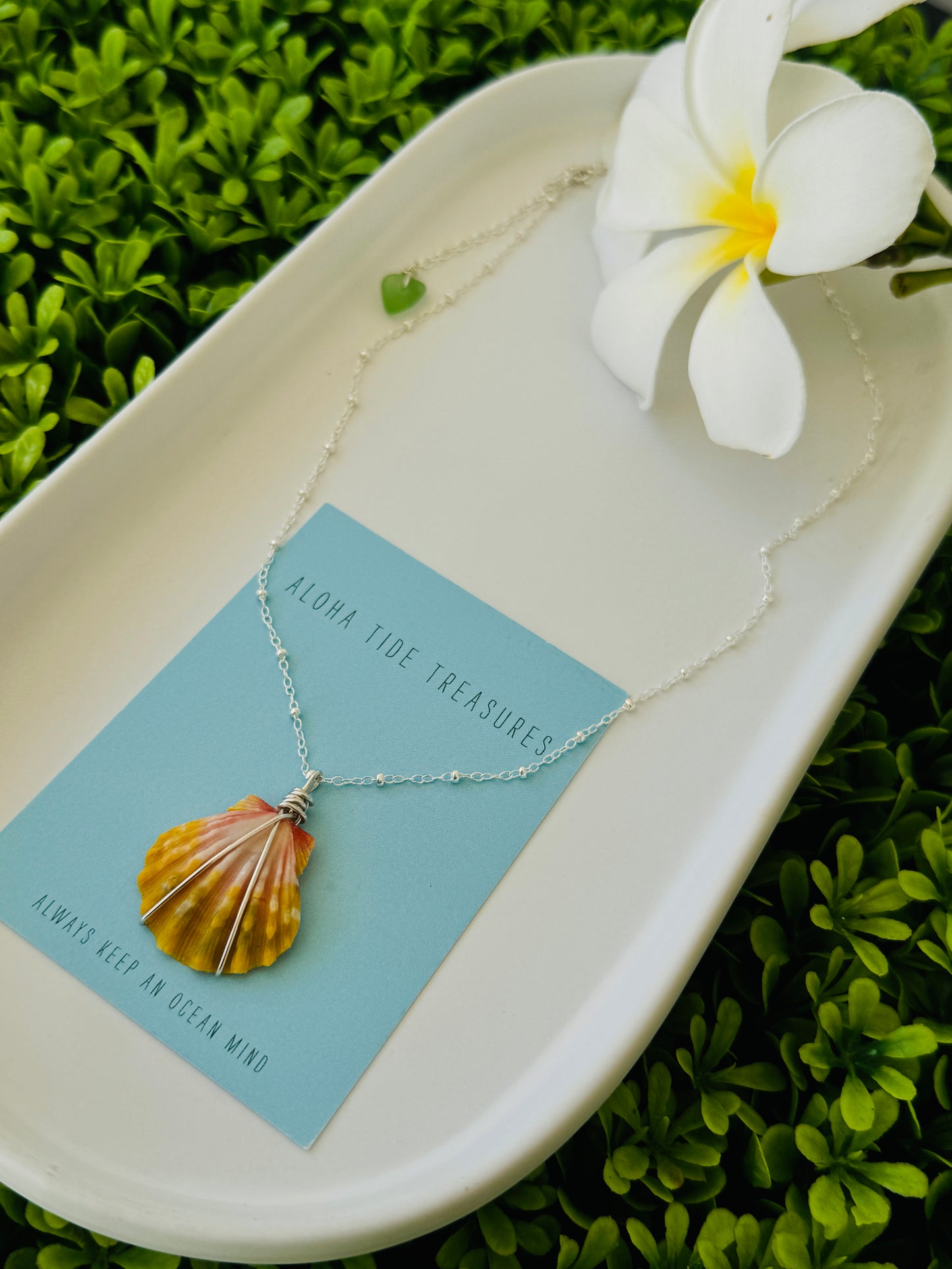 Sterling Silver Moonrise Shell Necklace 16” - Lauren