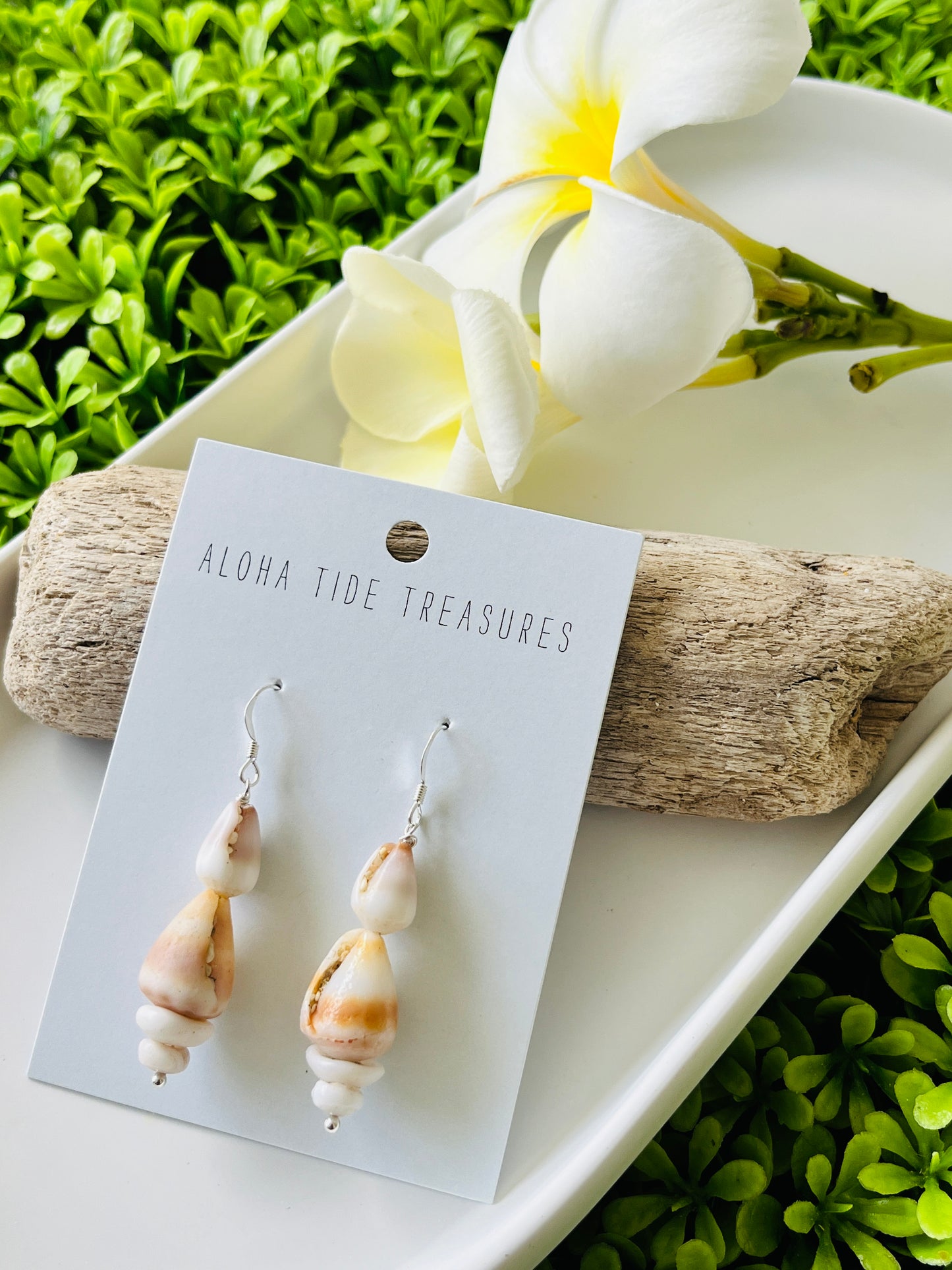 Sterling Silver Stacked Cone Shell Earrings