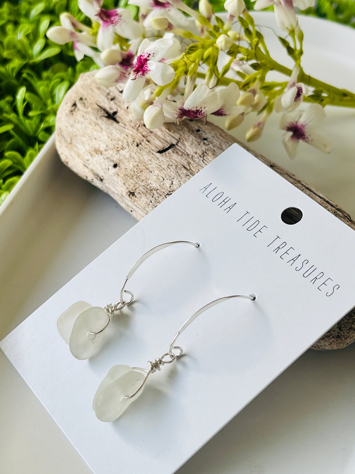 Sterling Silver Sea Glass Earrings