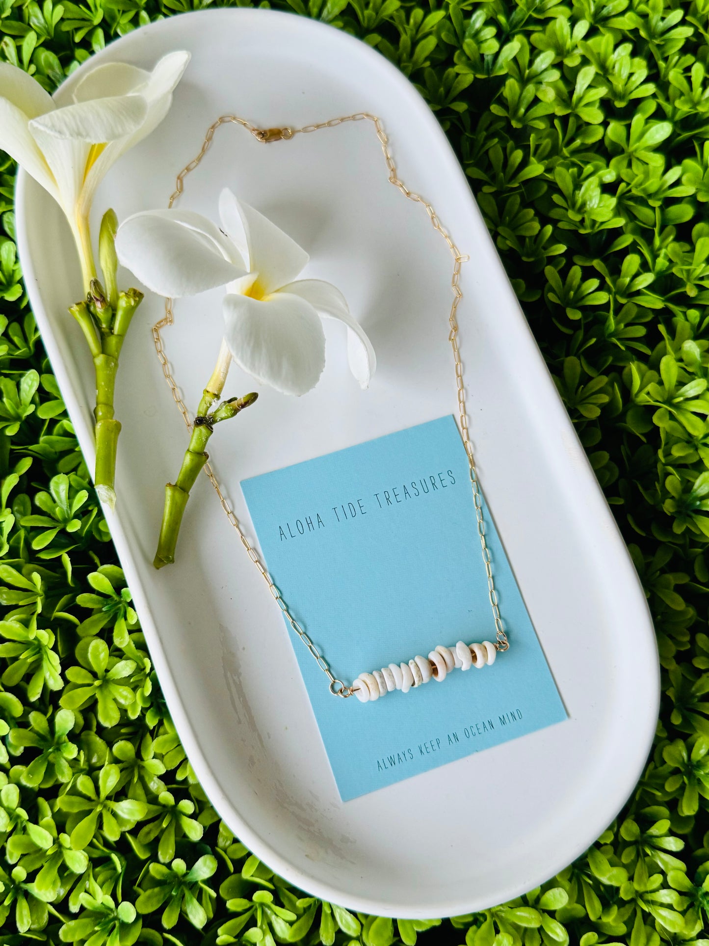14K GF Dainty Puka Sand-Bar Necklace 18”