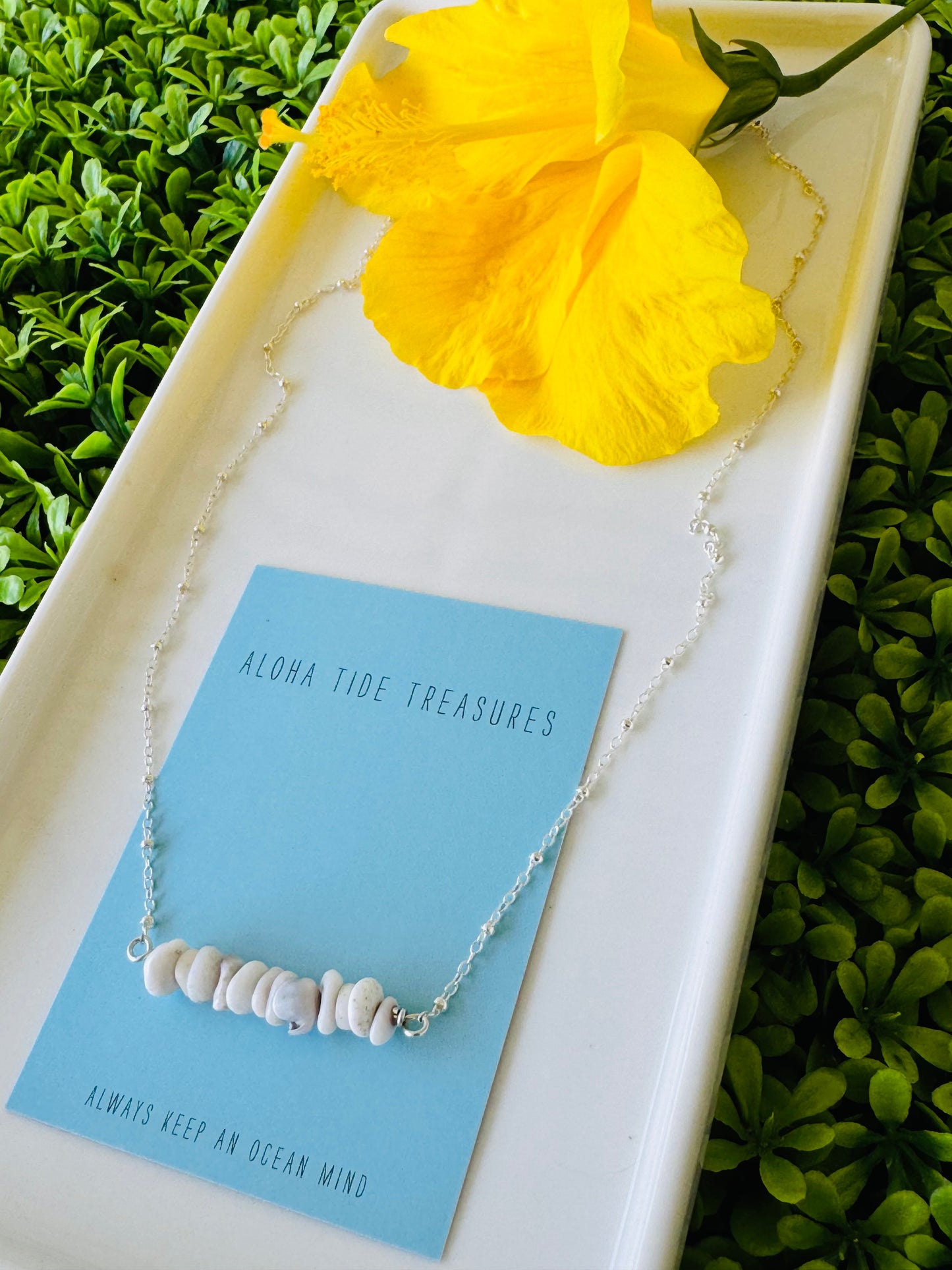 Sterling Silver Dainty Puka Sand-Bar Necklace 20” - Karla