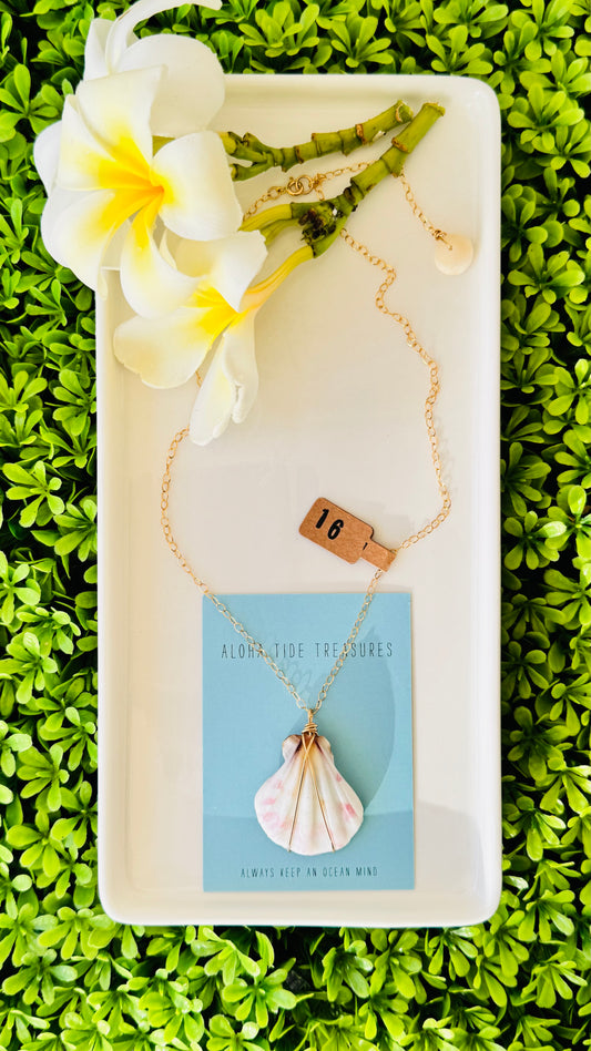 14K GF Scallop Shell Necklace 16”