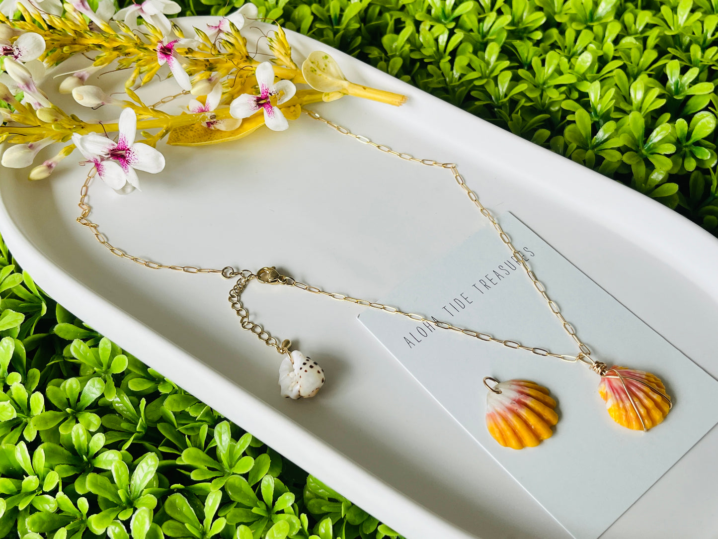 14K GF Sunrise Shell 16” Chain - Tarah