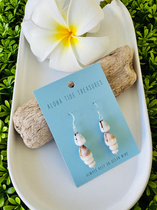 Sterling Silver Stacked Cone Shell Earrings