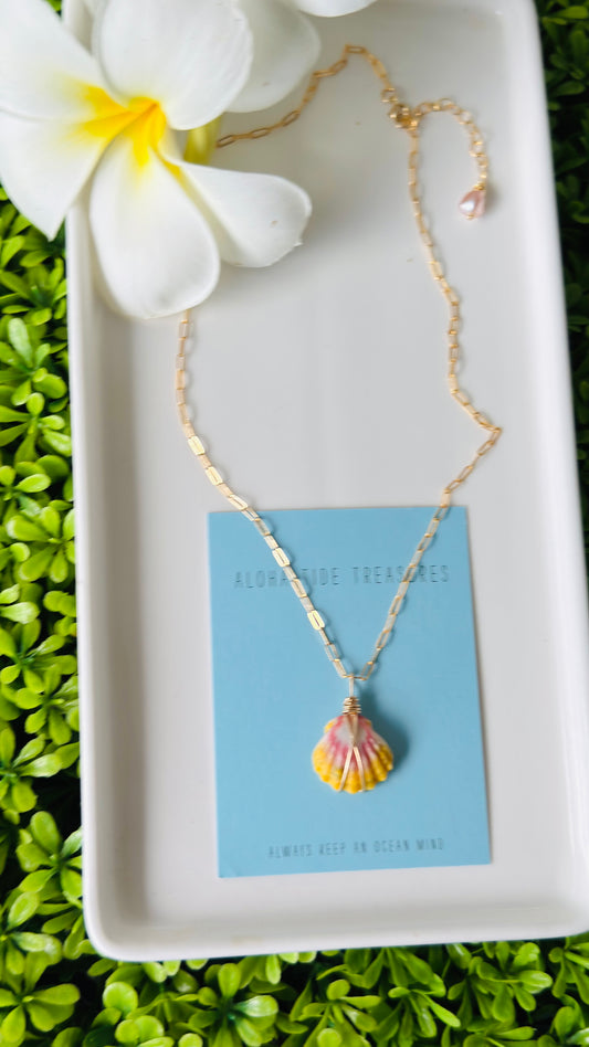 14K GF Sunrise Shell Necklace 16” - Carrie