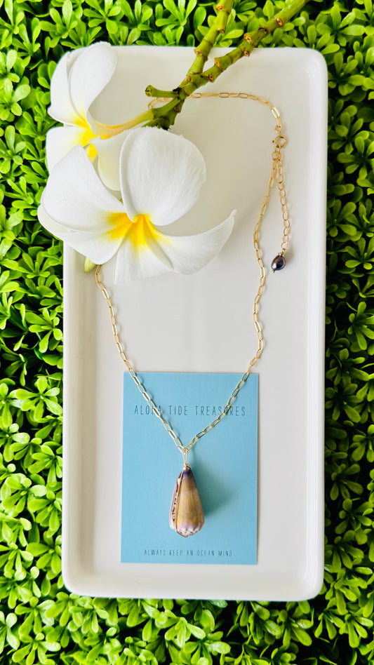 14K GF Cone Shell Necklace 16”