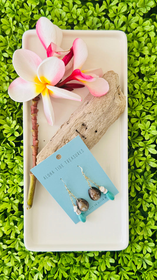 14K GF Puka/Cowrie Dangle Earrings