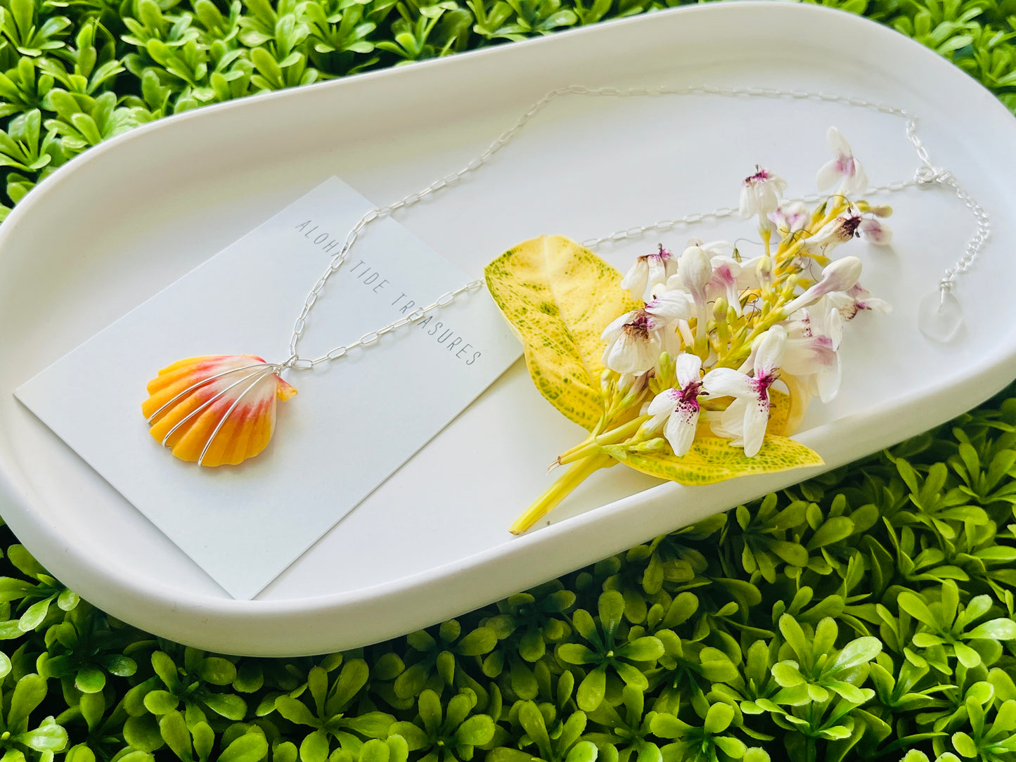 Sterling SIlver Sunrise Shell Necklace 14”