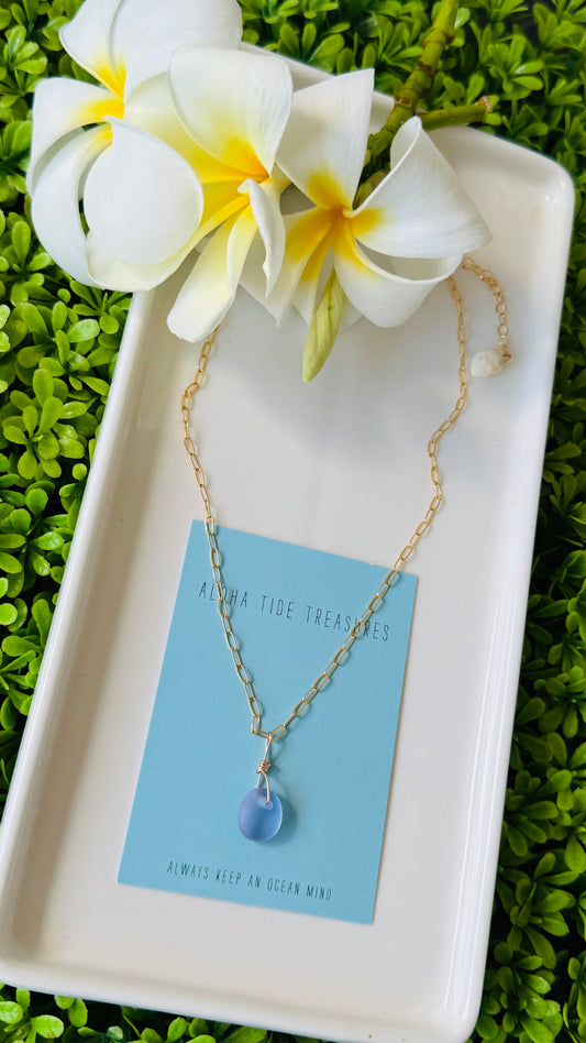 14K GF Purple Seaglass Necklace 15” - Ryan