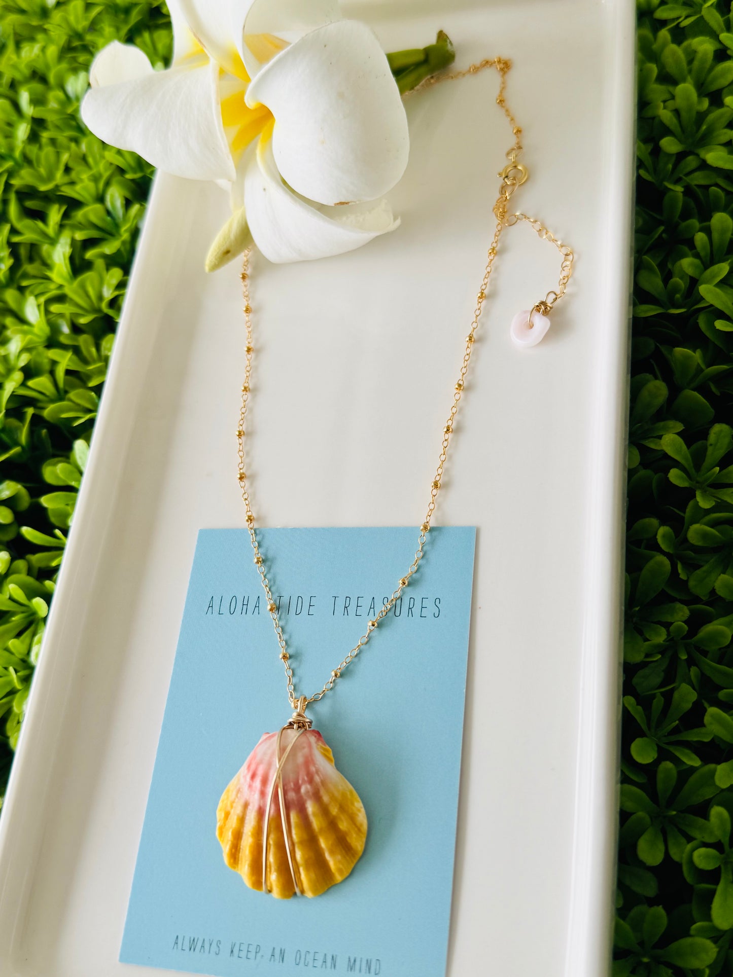 14K GF Sunrise Shell Necklace 16” - Carrie