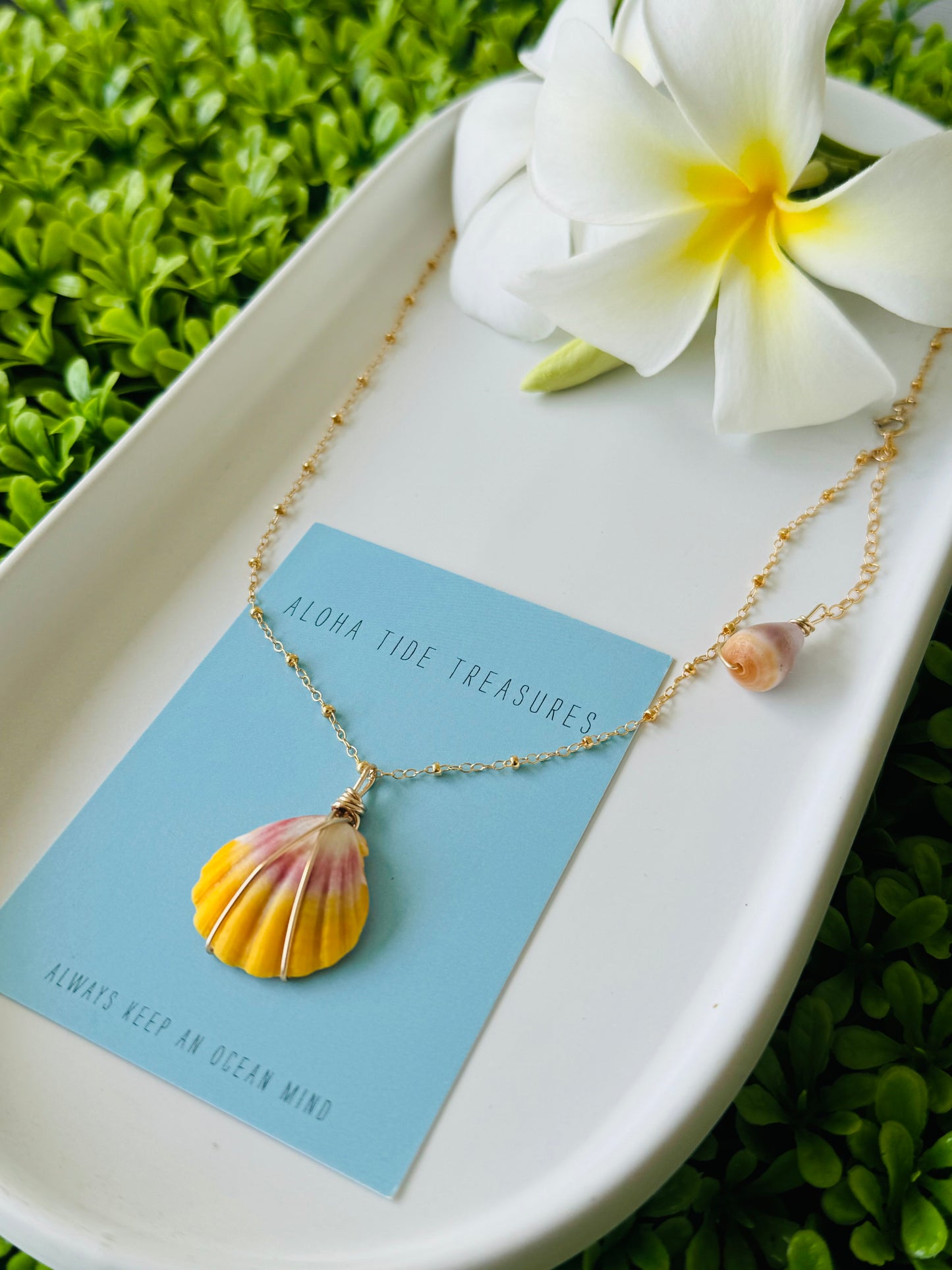 14K GF Sunrise Shell Necklace 18” - Hope
