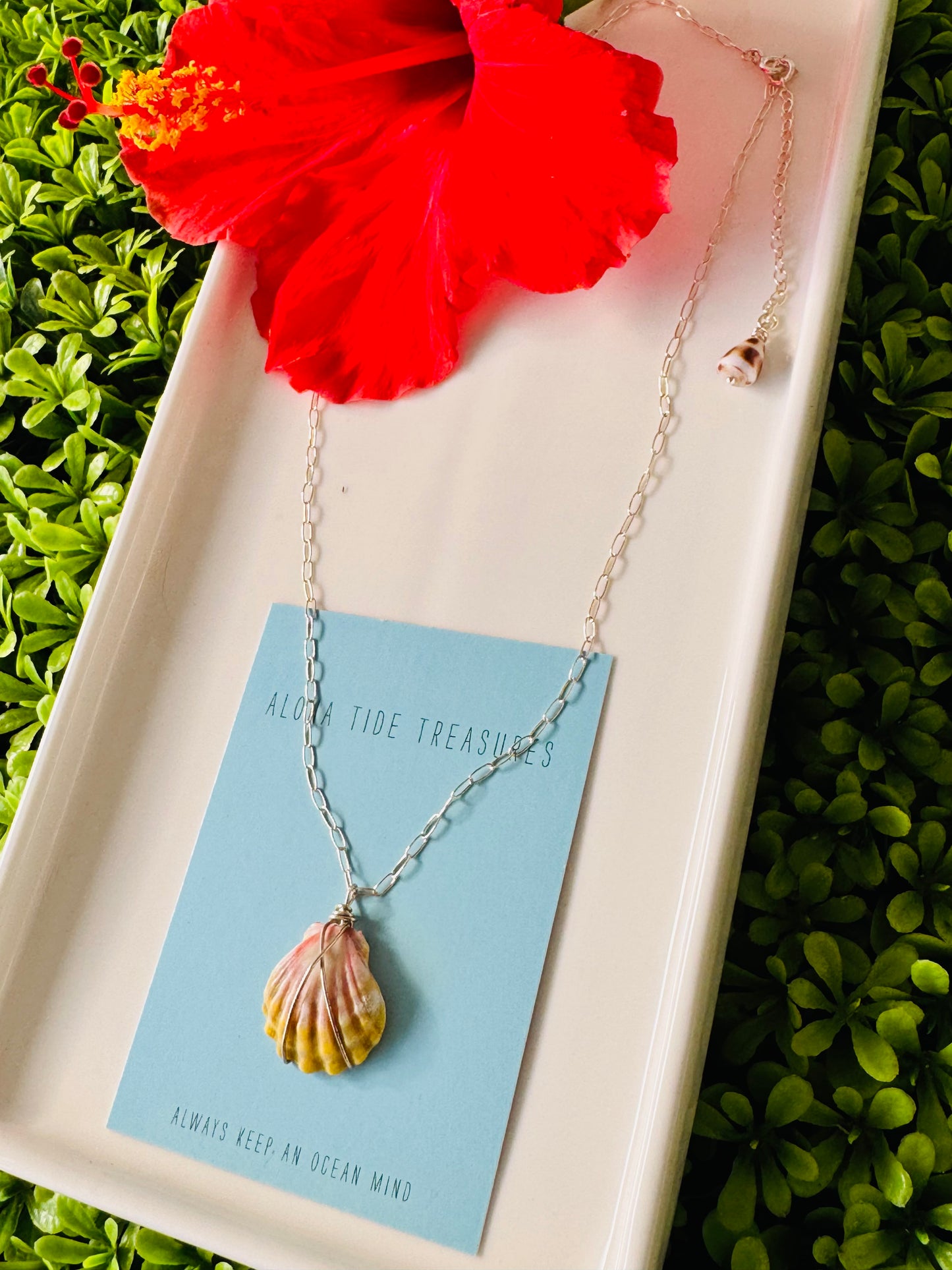 Sterling Silver Sunrise Shell Necklace 16”