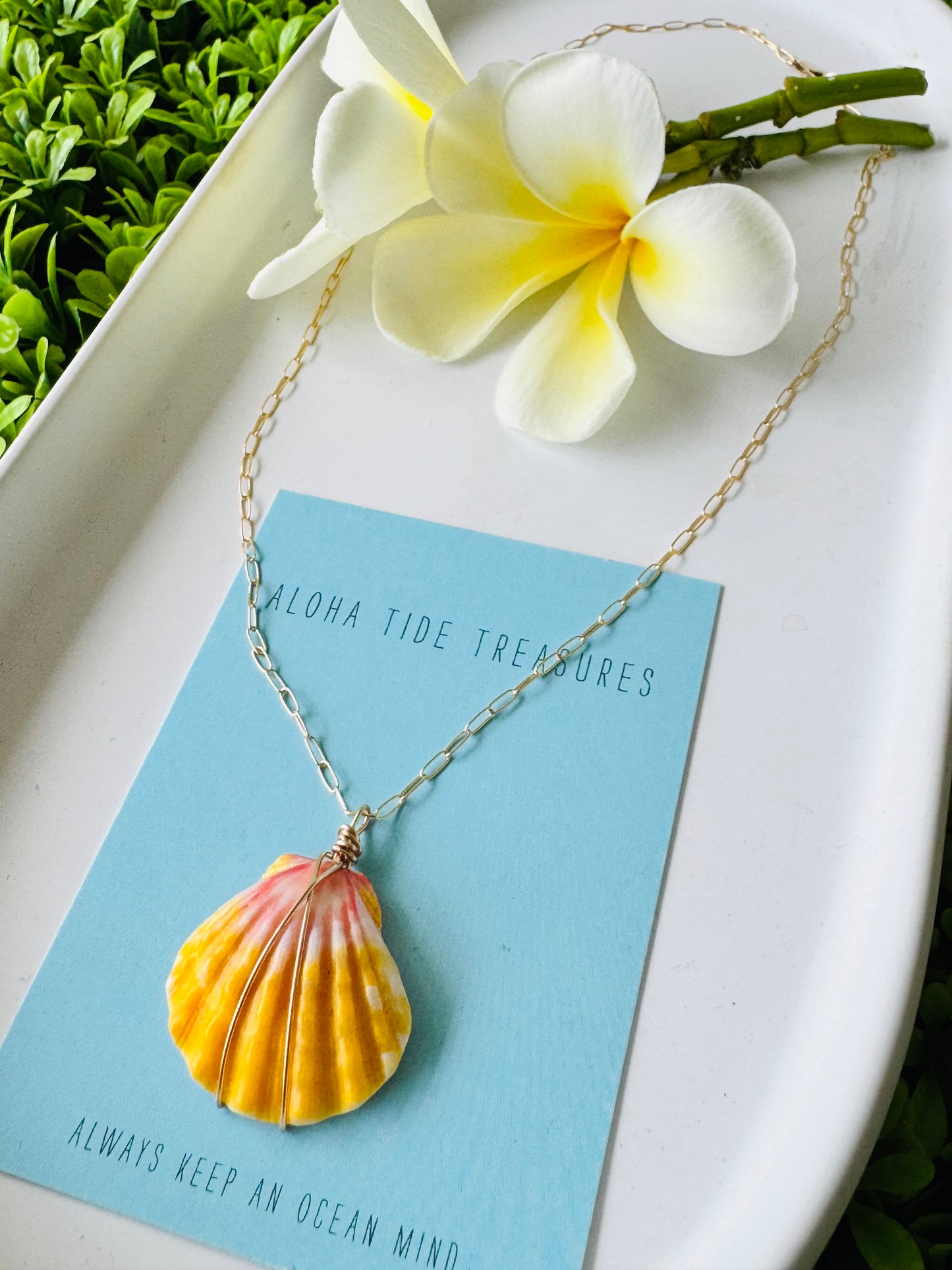 14K GF Sunrise Shell Necklace 16” - Carrie