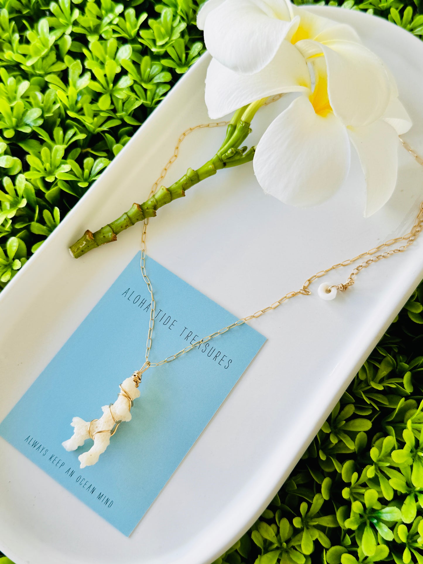14K GF White Coral Necklace 18”