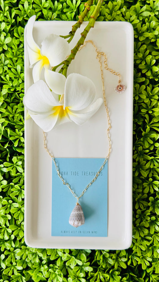14K GF Abbreviated Cone Shell Necklace 16”