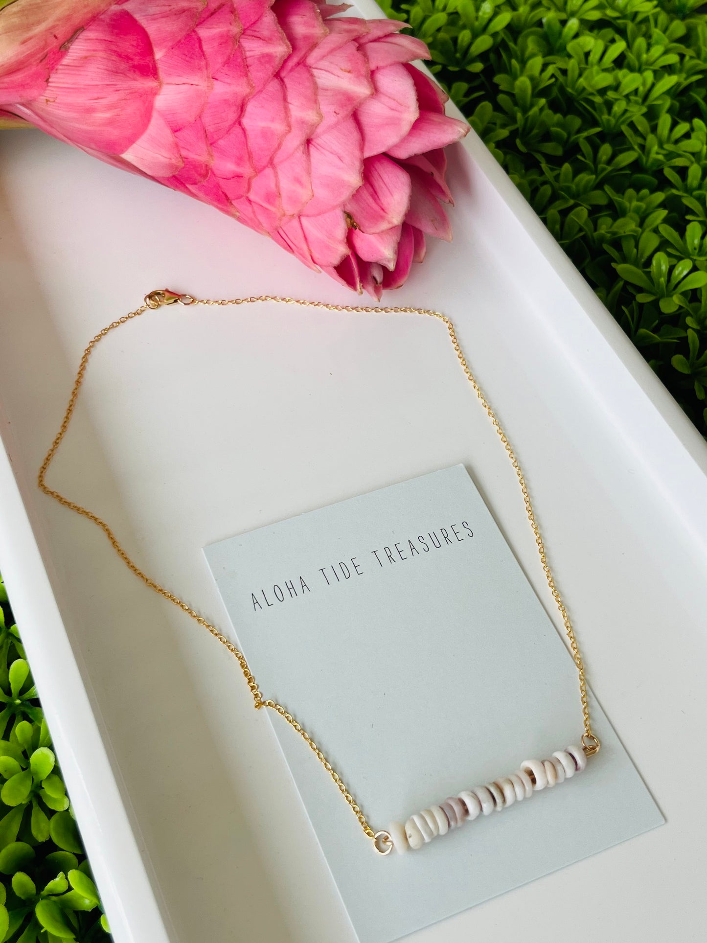 Dainty Puka Sand-Bar Necklace 16”